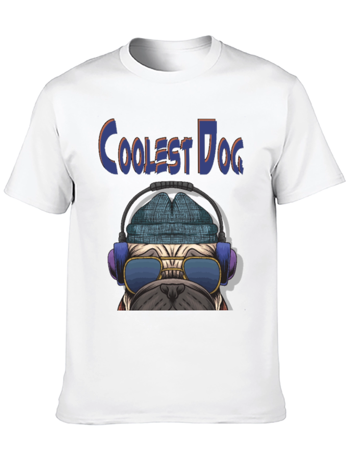Coolest Dog Graphic Tee - Novelty Pug Shirt