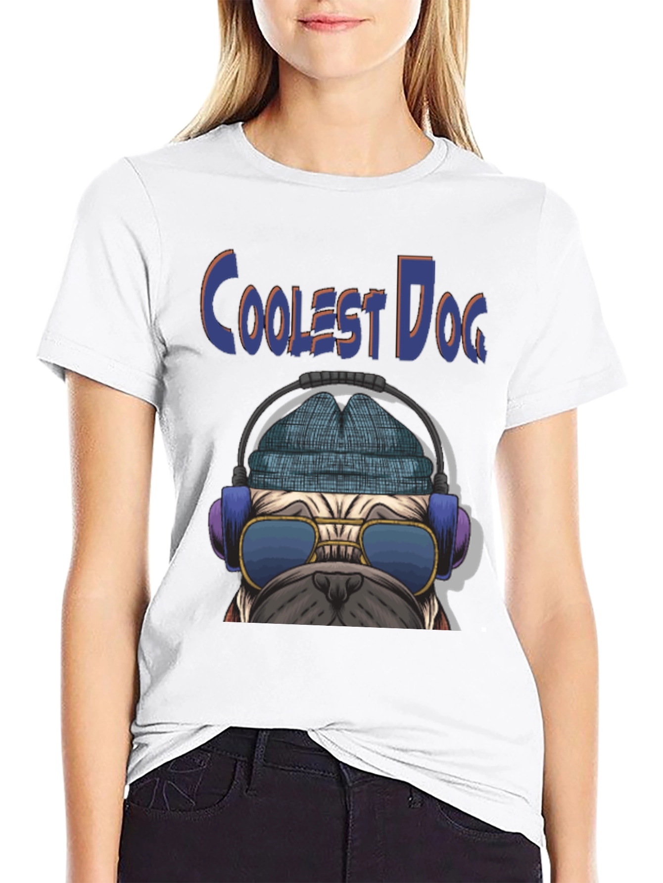 Coolest Dog Graphic Tee - Novelty Pug Shirt