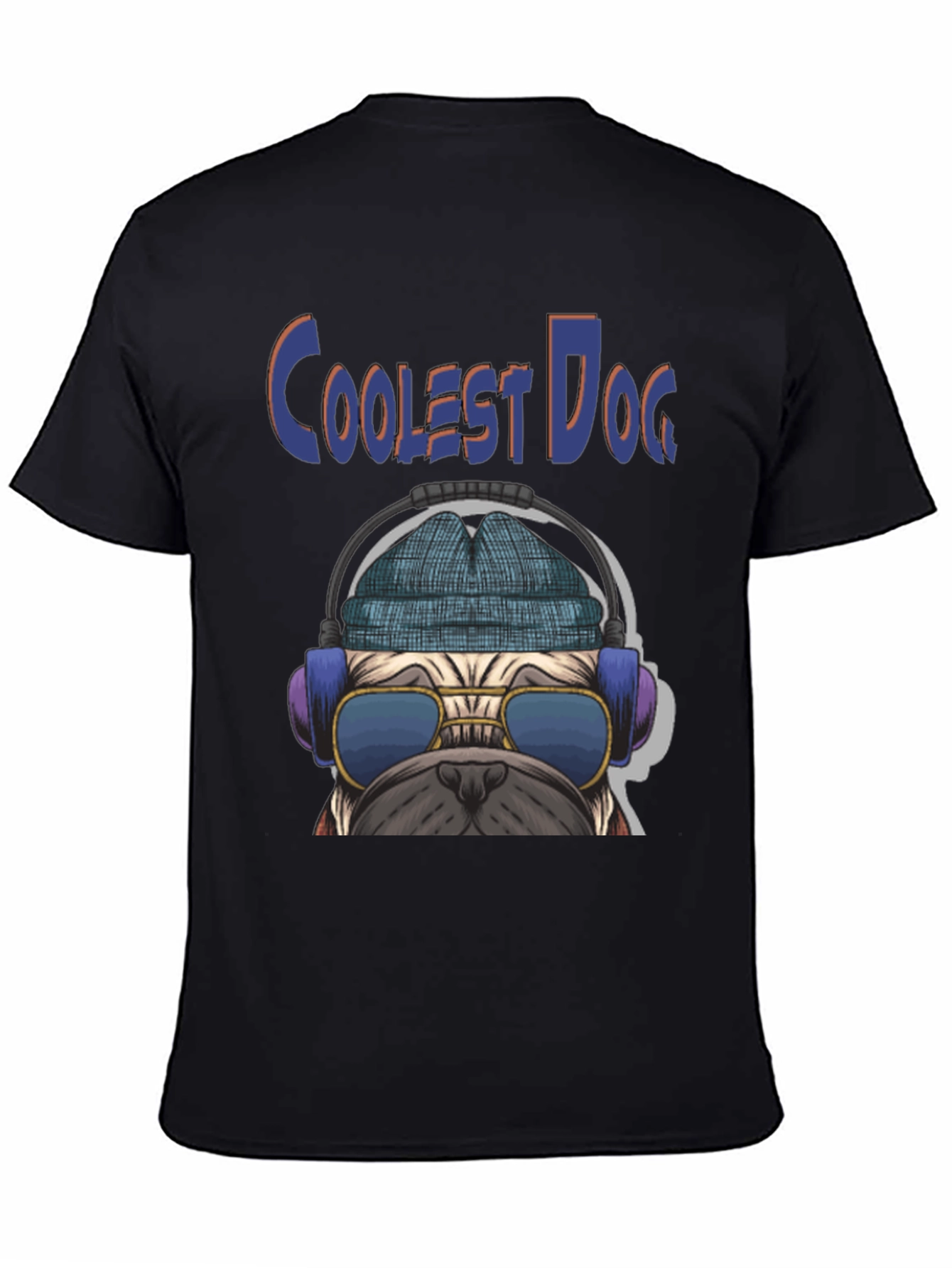 Coolest Dog Graphic Tee - Novelty Pug Shirt