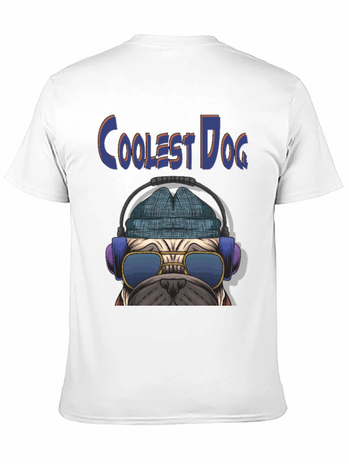 Coolest Dog Graphic Tee - Novelty Pug Shirt