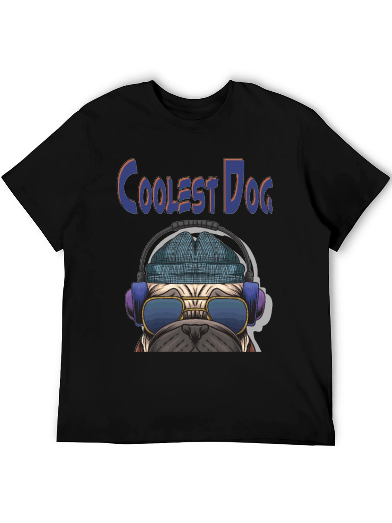 Coolest Dog Graphic Tee - Novelty Pug Shirt