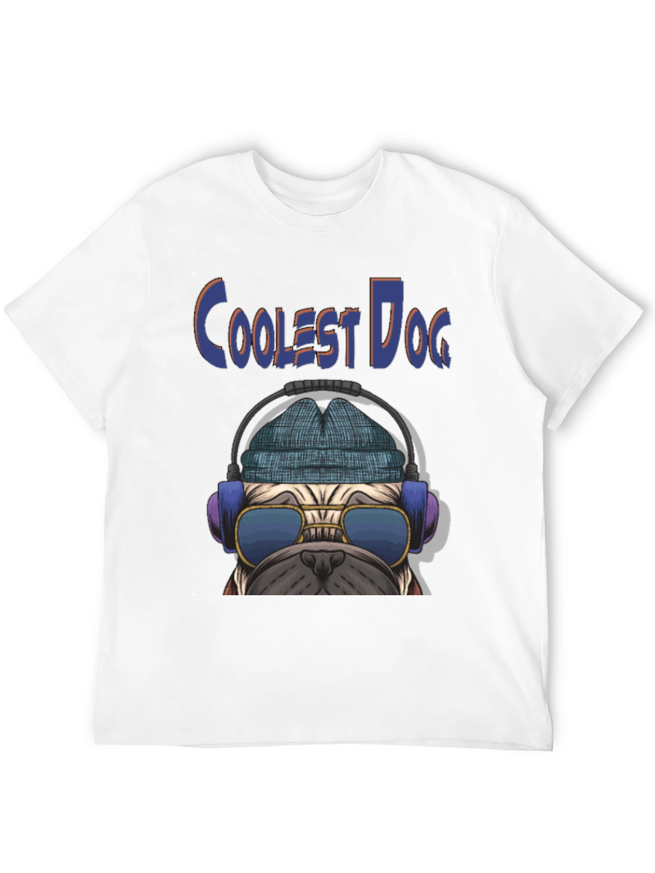 Coolest Dog Graphic Tee - Novelty Pug Shirt