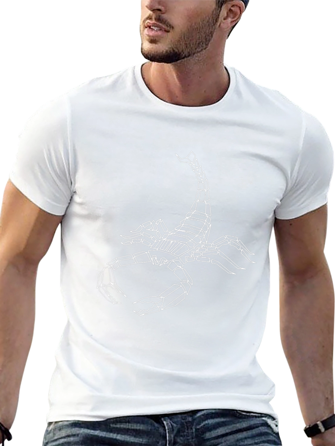 Geometric Scorpion Graphic Black T-Shirt