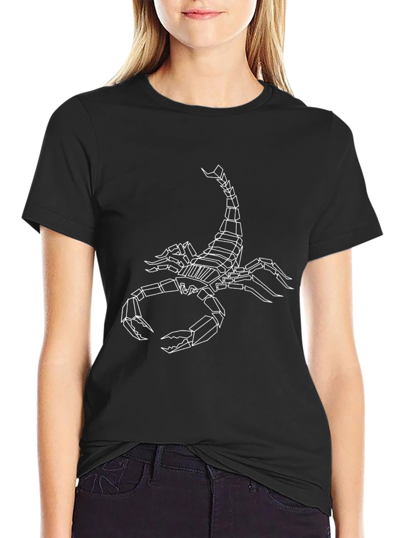 Geometric Scorpion Graphic Black T-Shirt