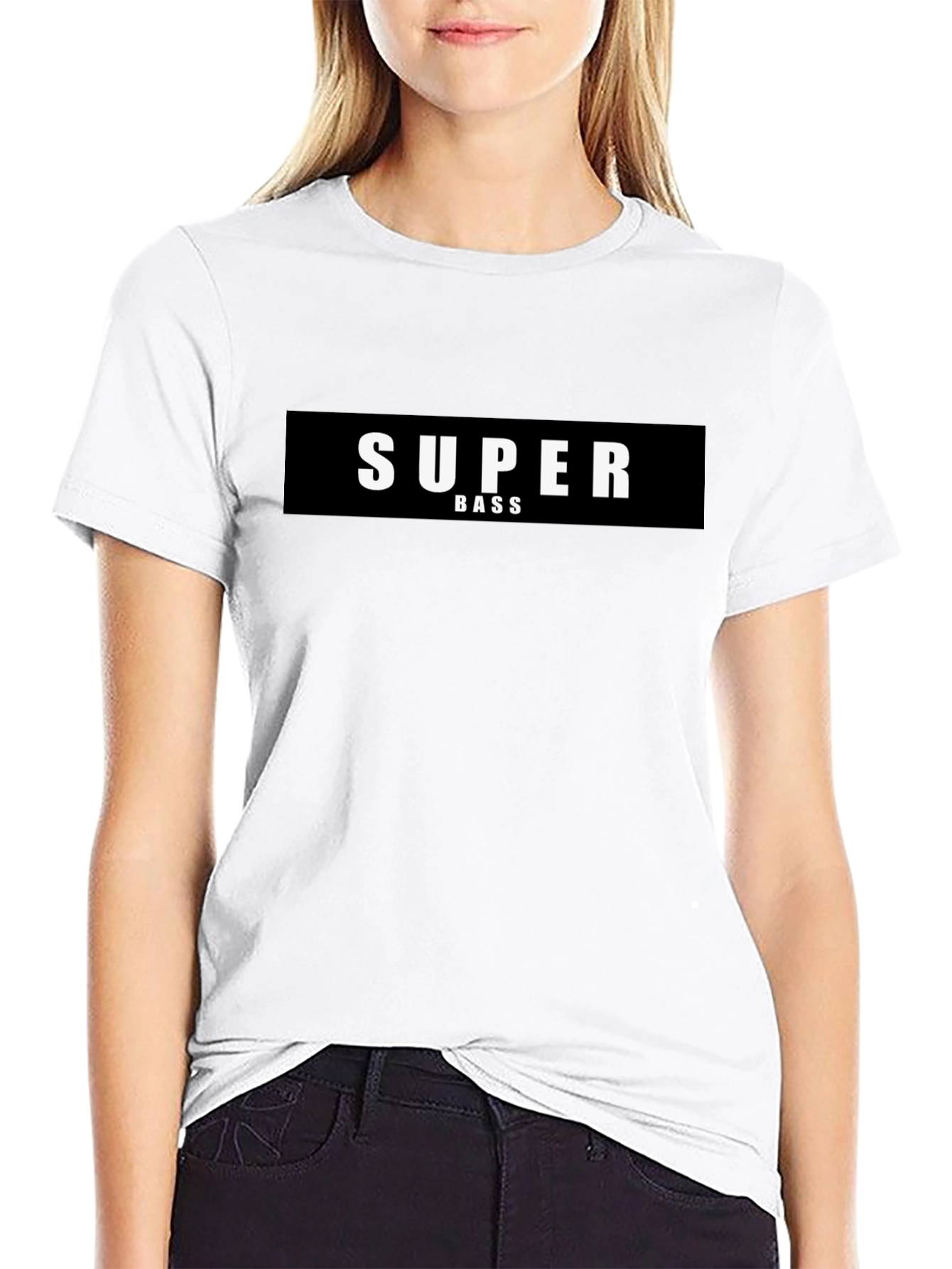 Super Bass Graphic Black T-Shirt
