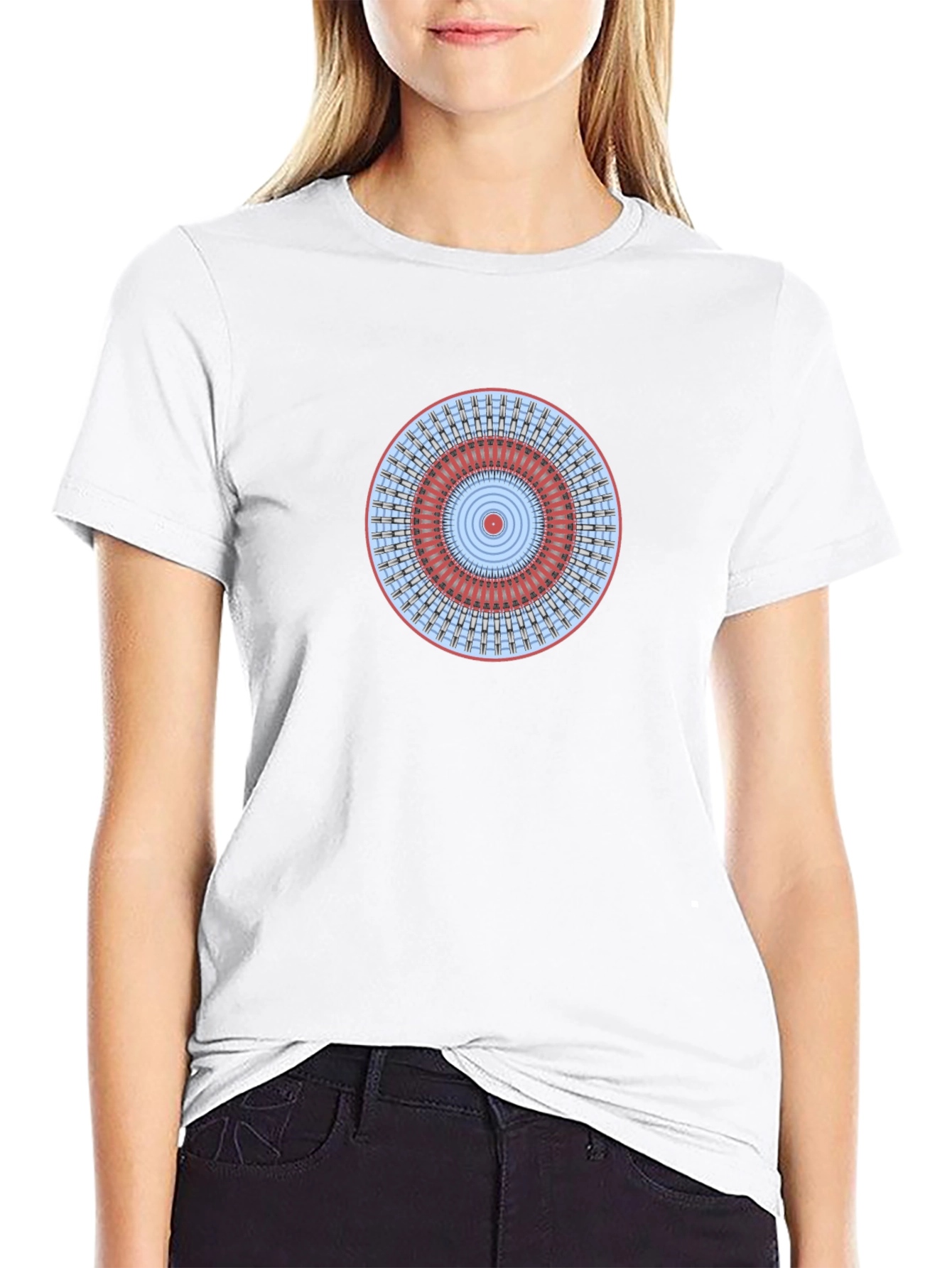 Geometric Mandala Graphic Tee - Stylish Black T-Shirt