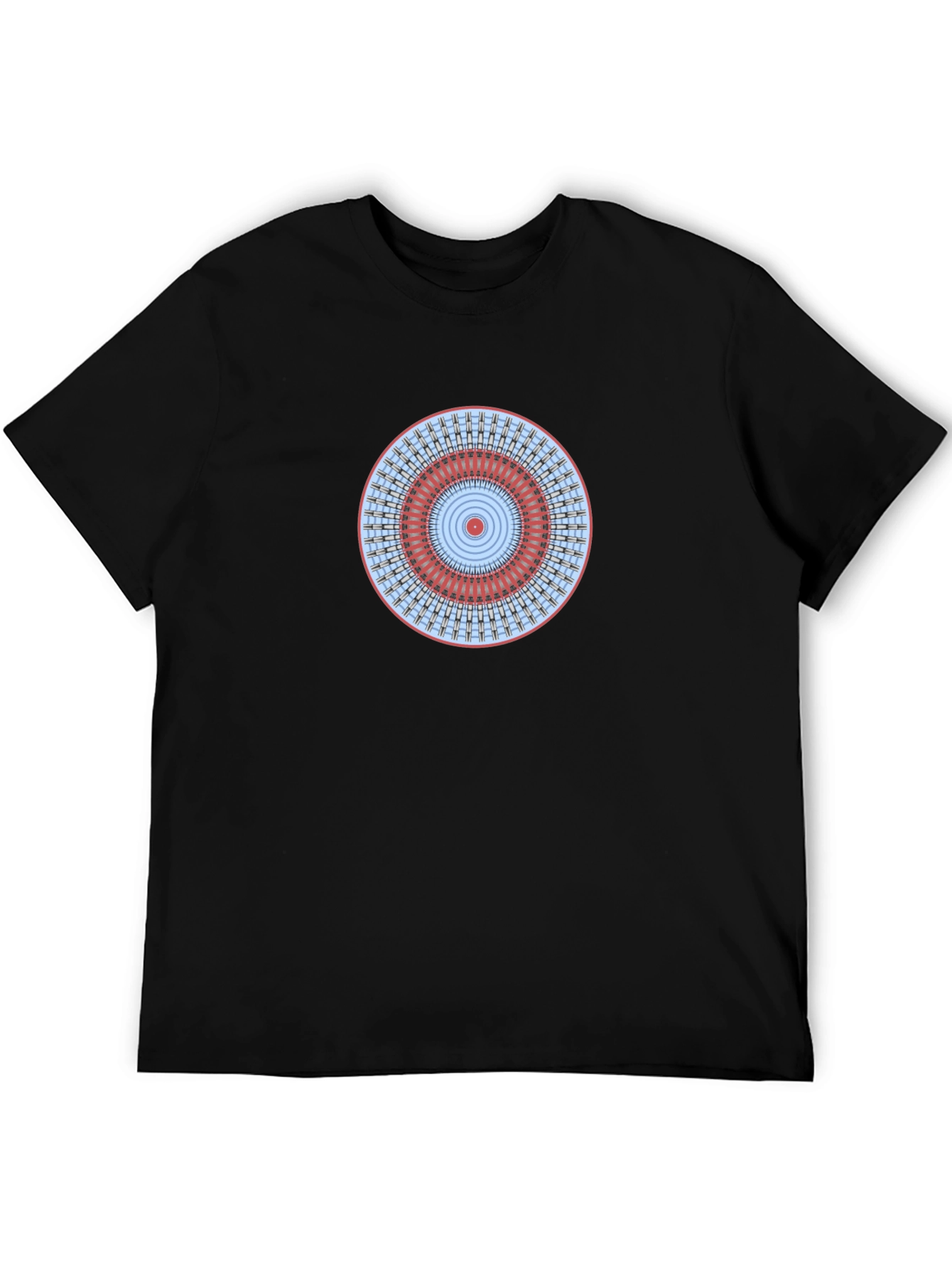 Geometric Mandala Graphic Tee - Stylish Black T-Shirt