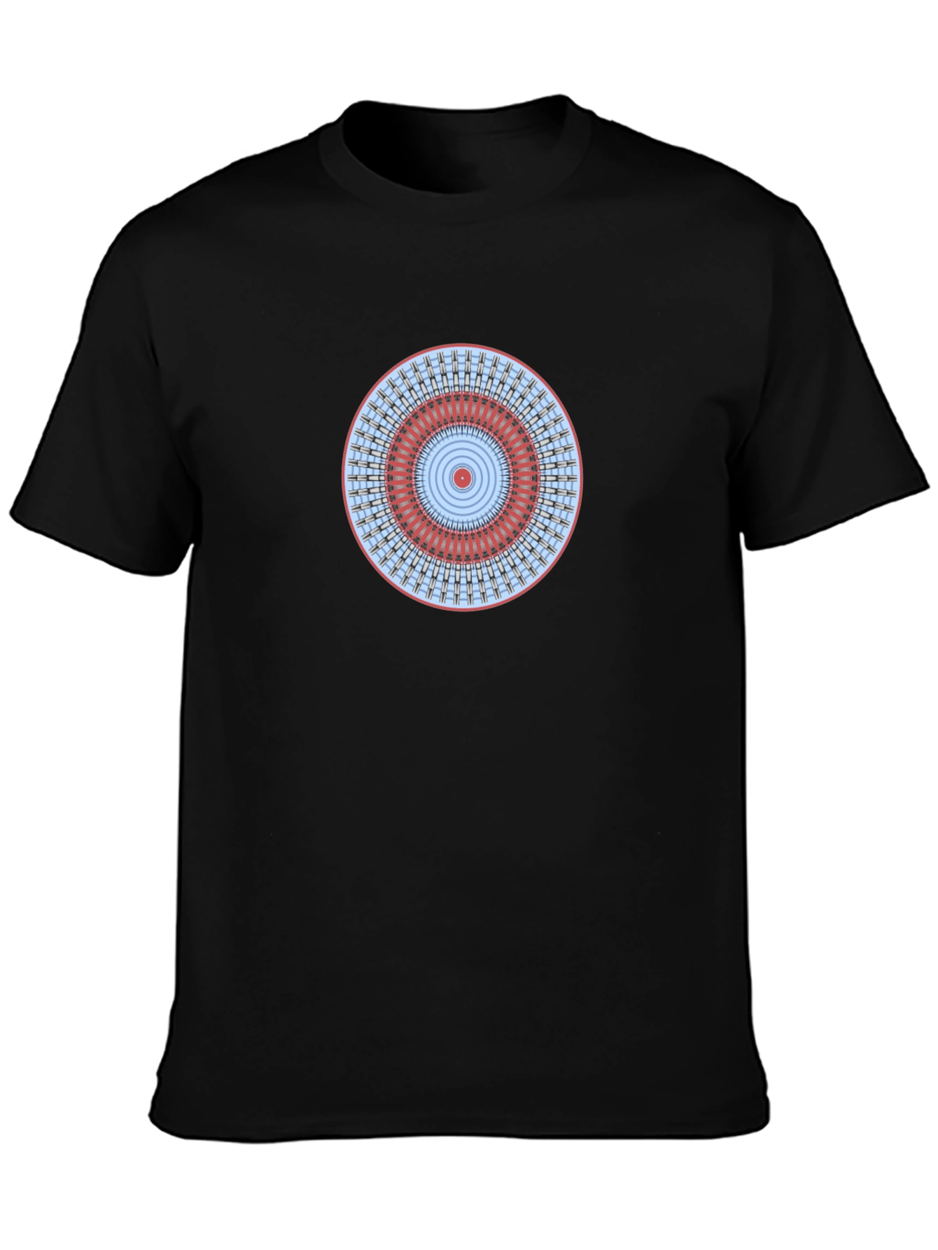 Geometric Mandala Graphic Tee - Stylish Black T-Shirt