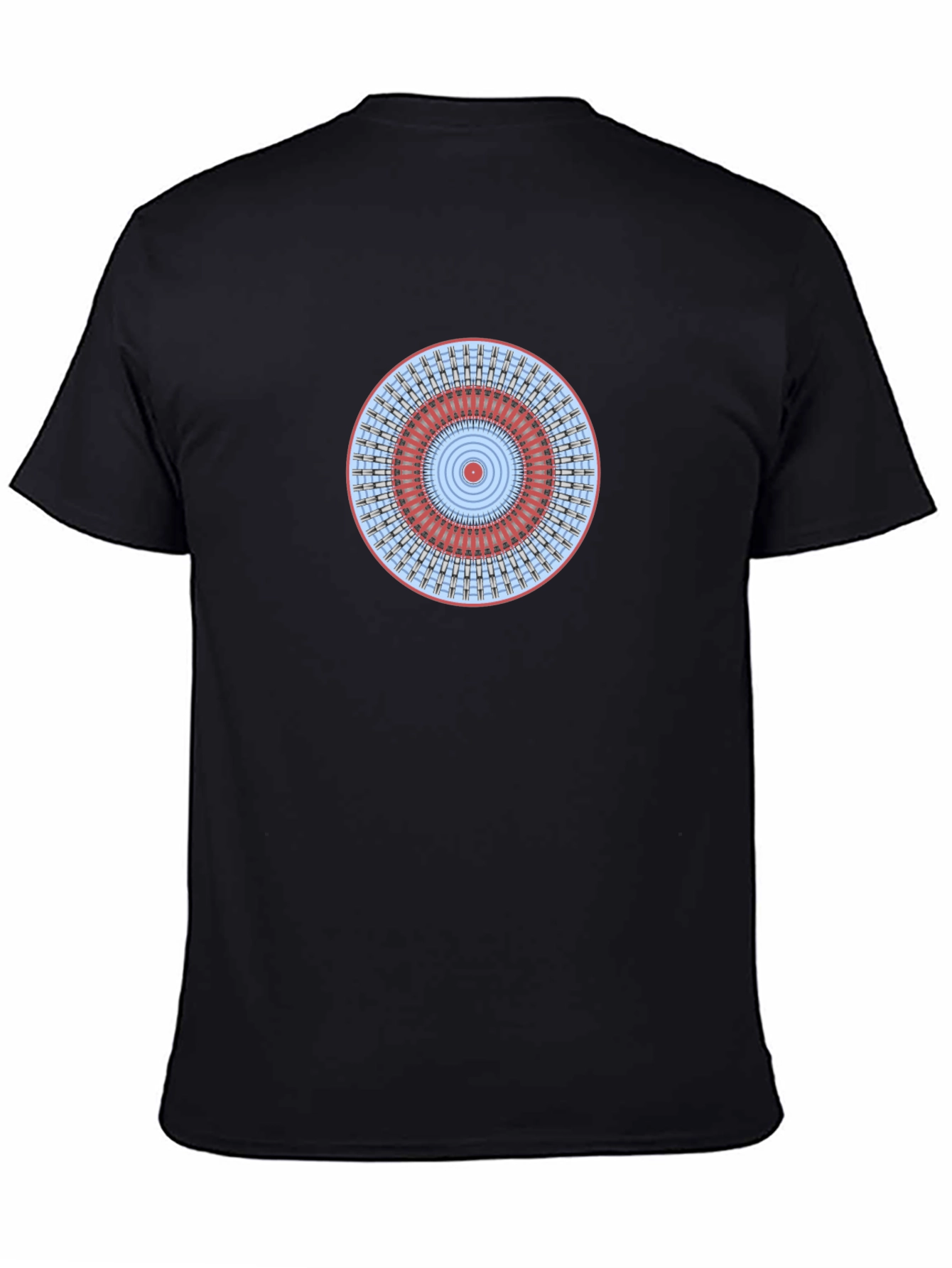 Geometric Mandala Graphic Tee - Stylish Black T-Shirt