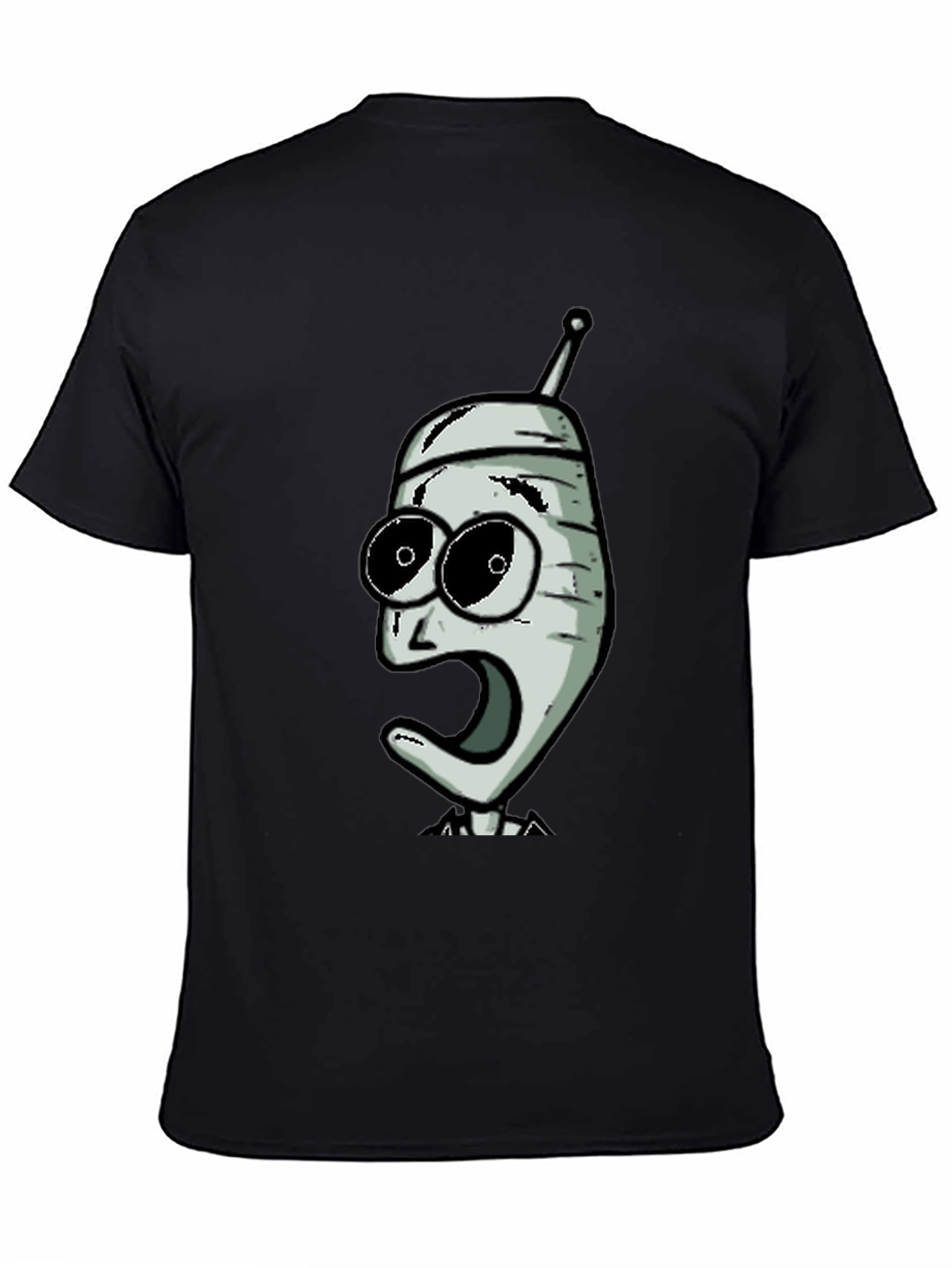 Cartoon Character Graphic Tee - Black