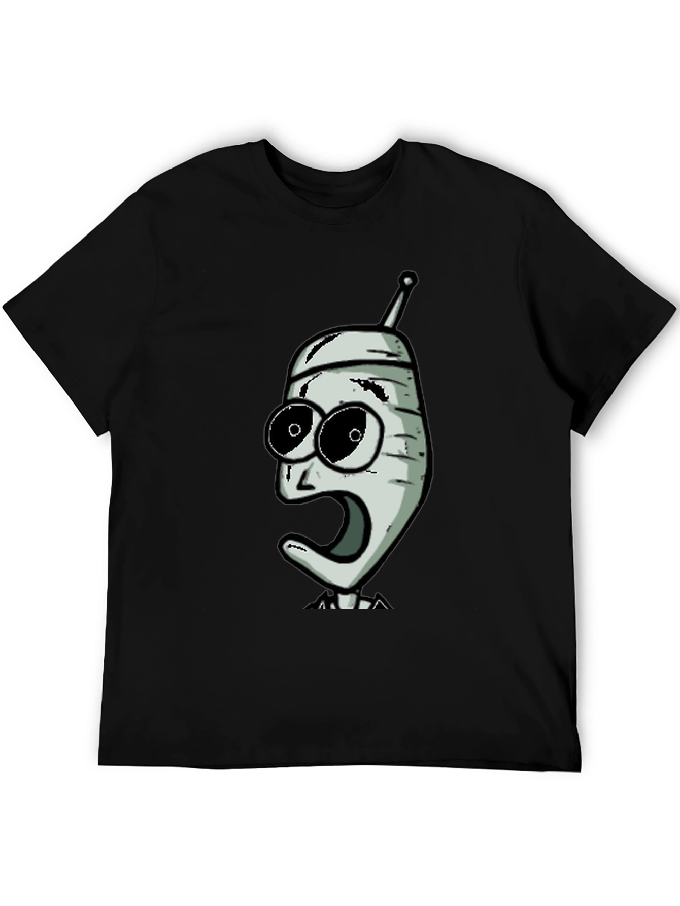 Cartoon Character Graphic Tee - Black