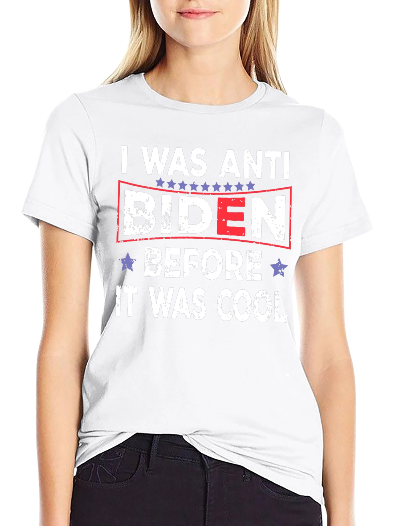 Anti Biden Political Slogan Graphic T-Shirt