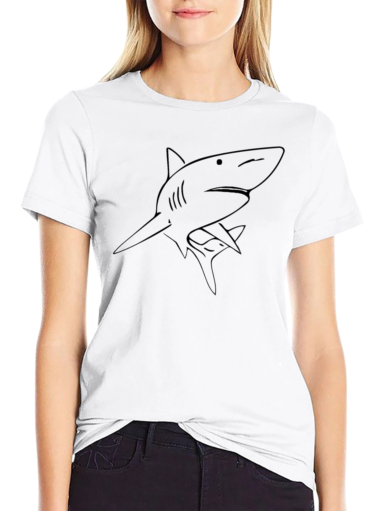 Mens Black Shark Graphic T-Shirt