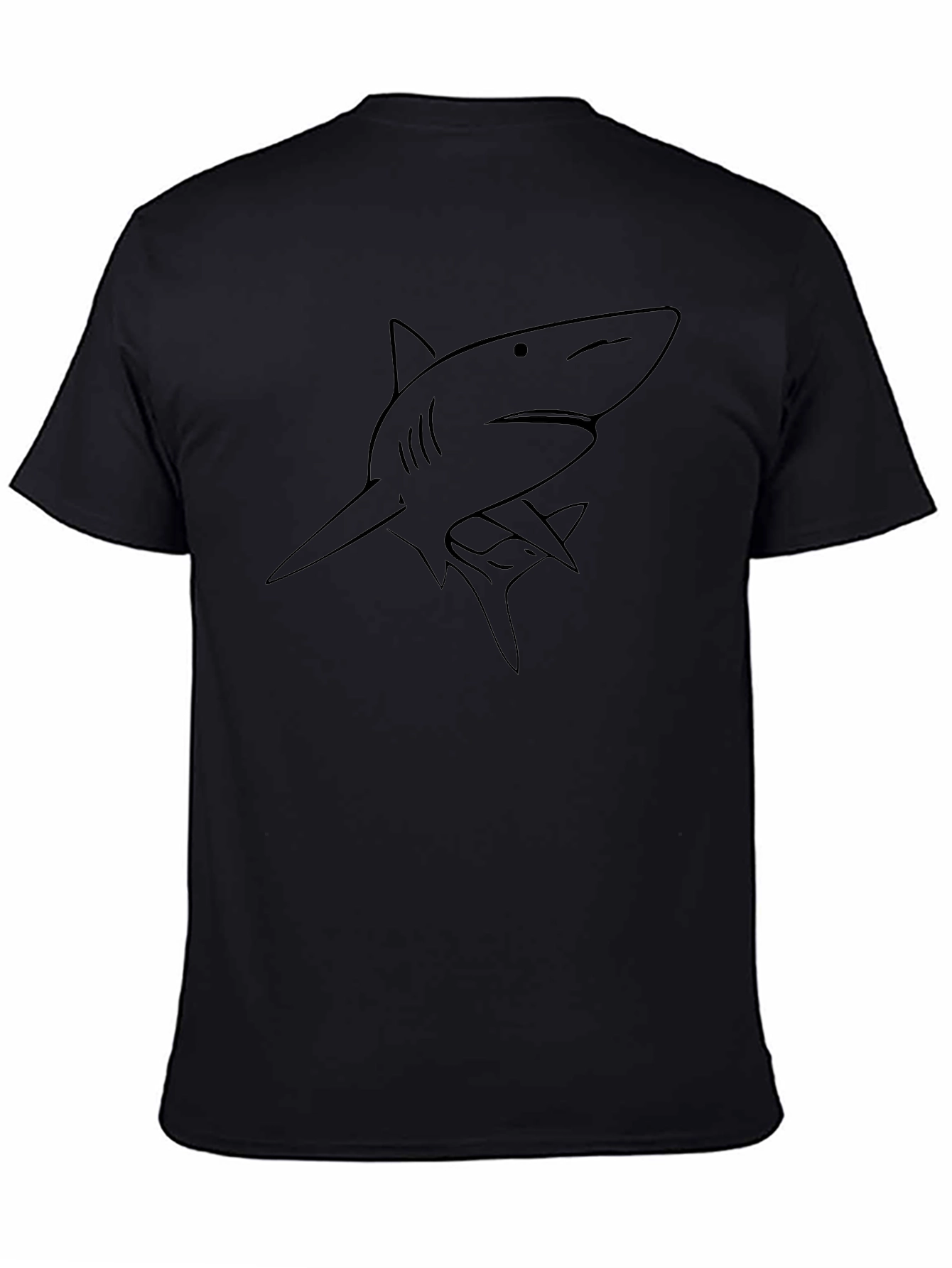 Mens Black Shark Graphic T-Shirt
