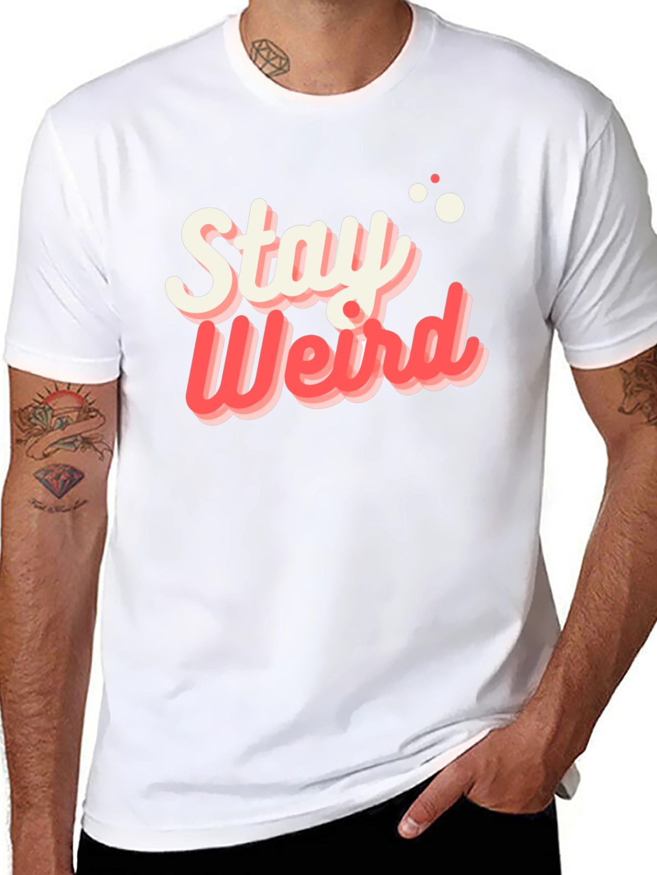 Stay Weird Graphic Tee - Black Cotton T-Shirt