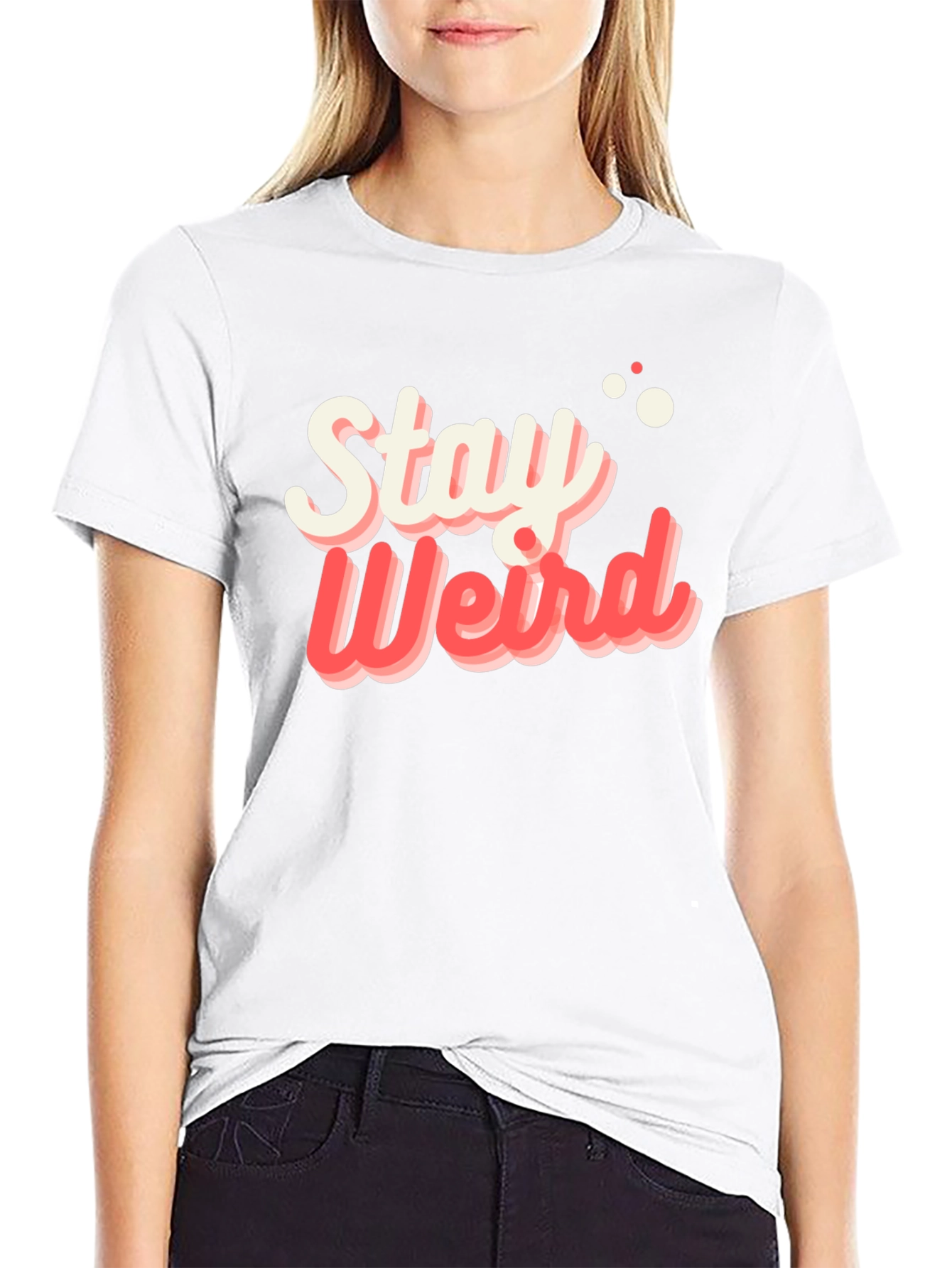 Stay Weird Graphic Tee - Black Cotton T-Shirt