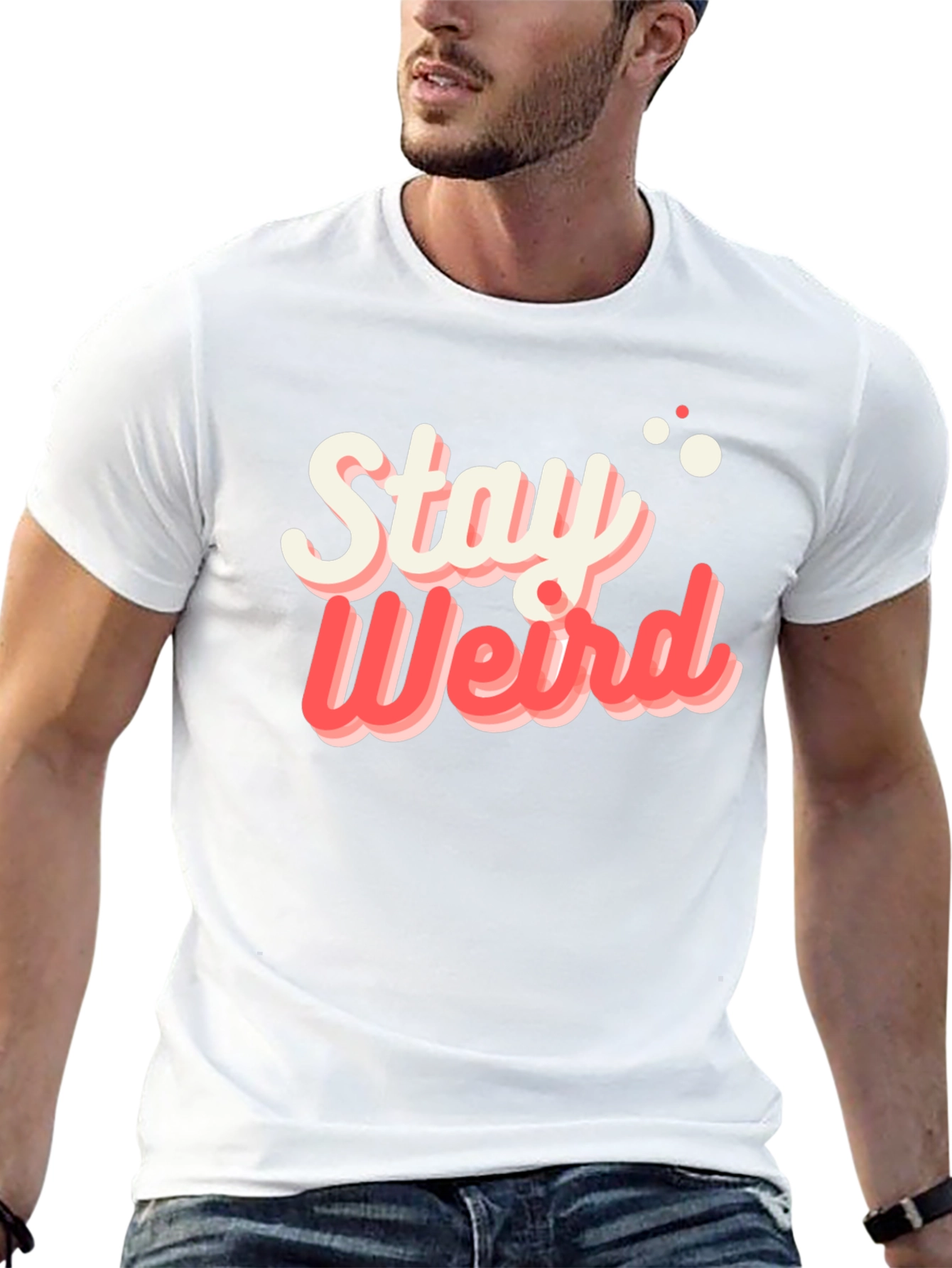 Stay Weird Graphic Tee - Black Cotton T-Shirt