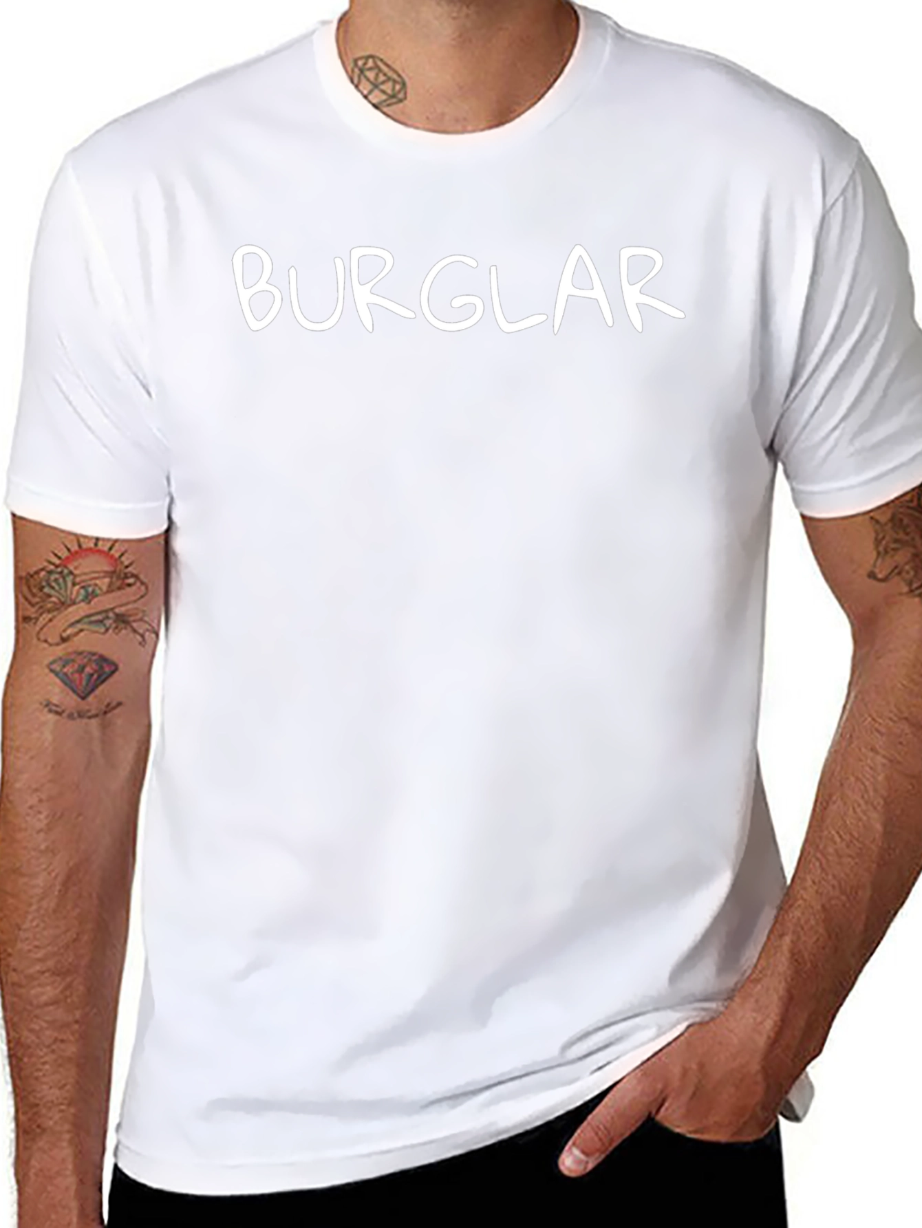 Burglar Graphic Tee - Mens Black Crew Neck