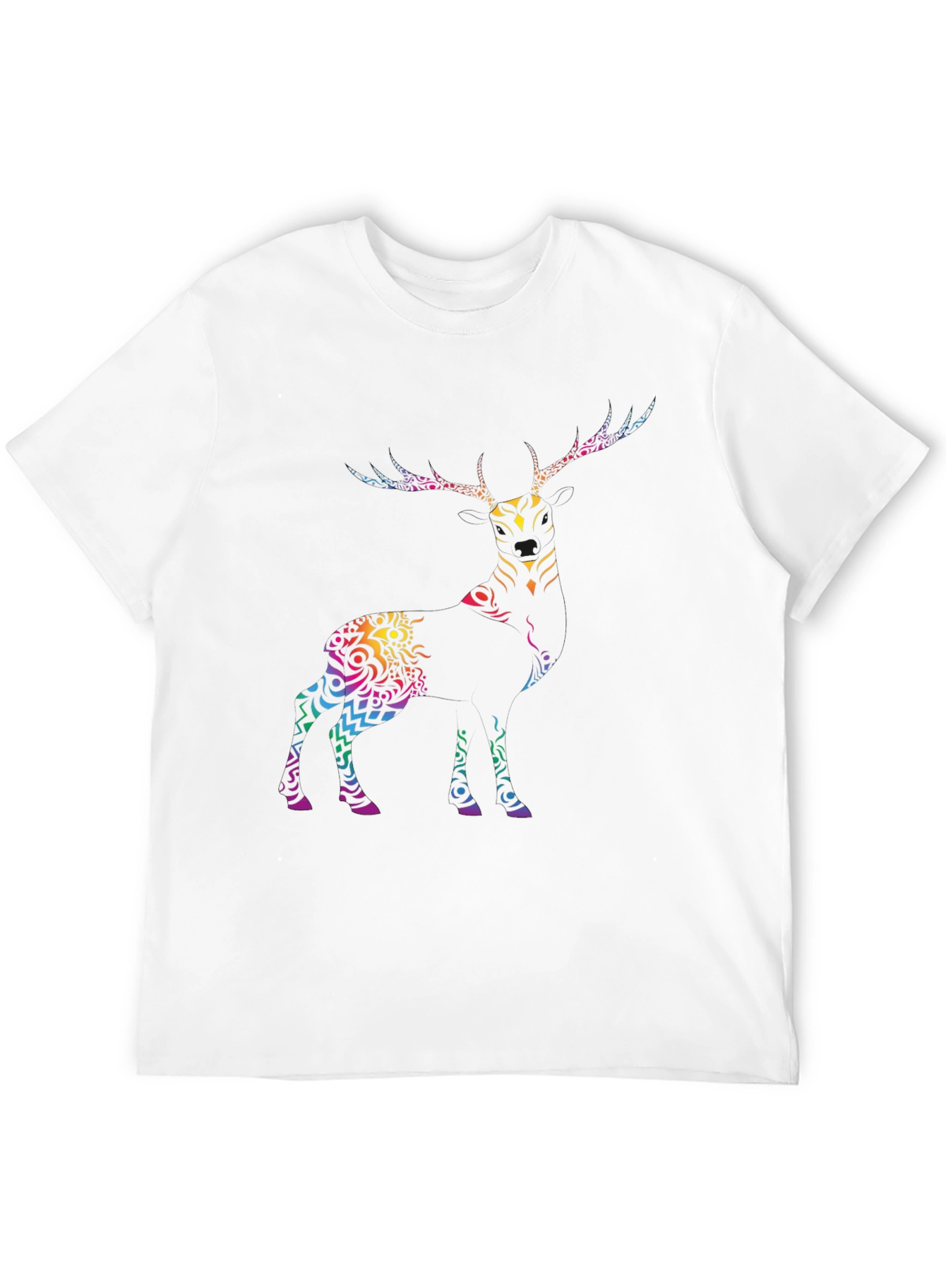 Tribal Deer Graphic Tee - Mens Black T-Shirt