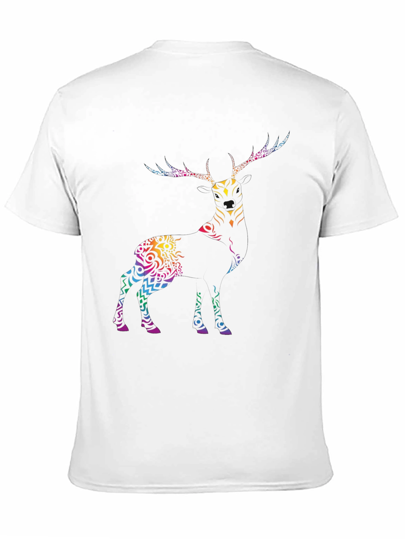 Tribal Deer Graphic Tee - Mens Black T-Shirt