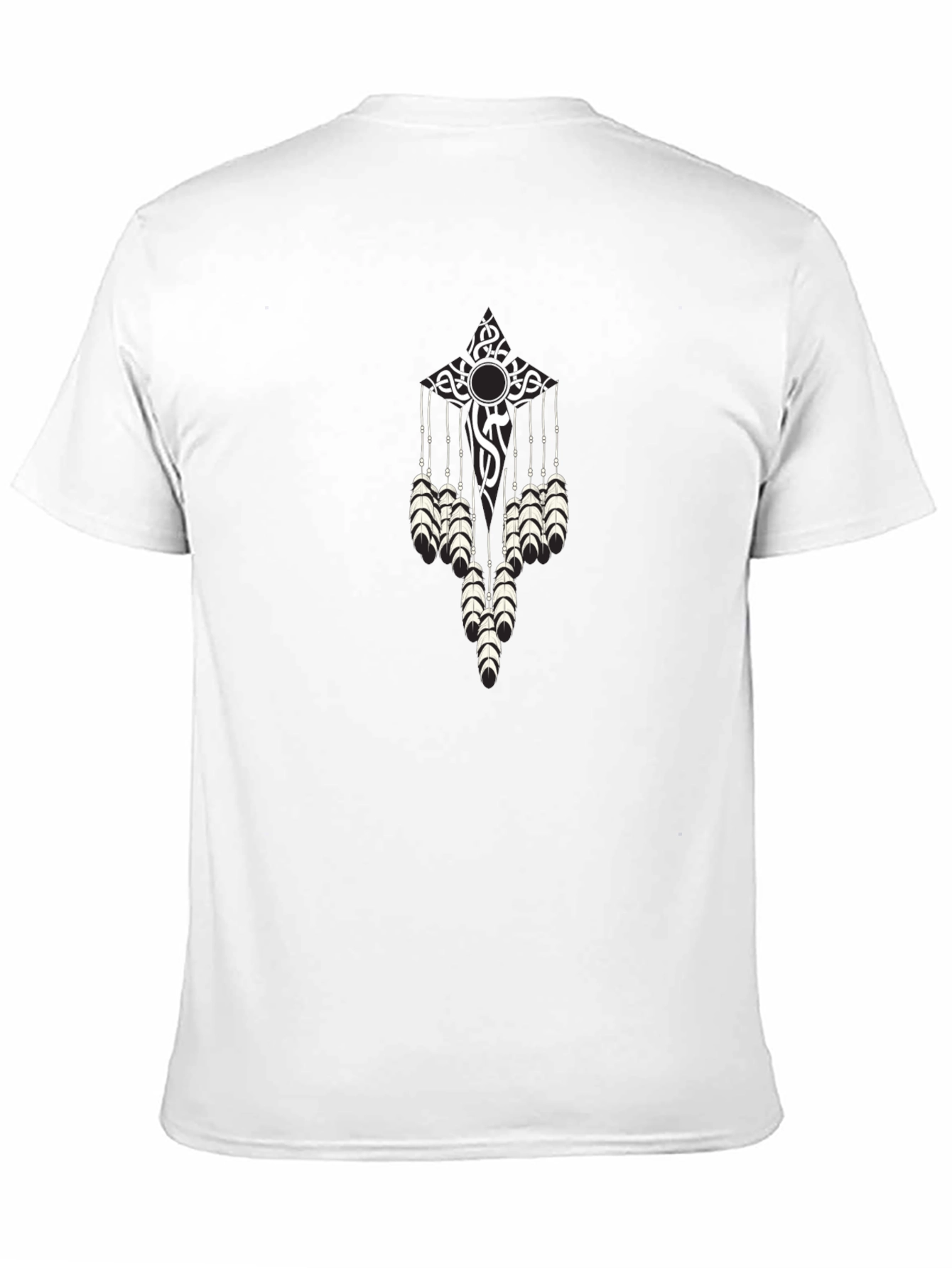 Tribal Feather Graphic Black T-Shirt