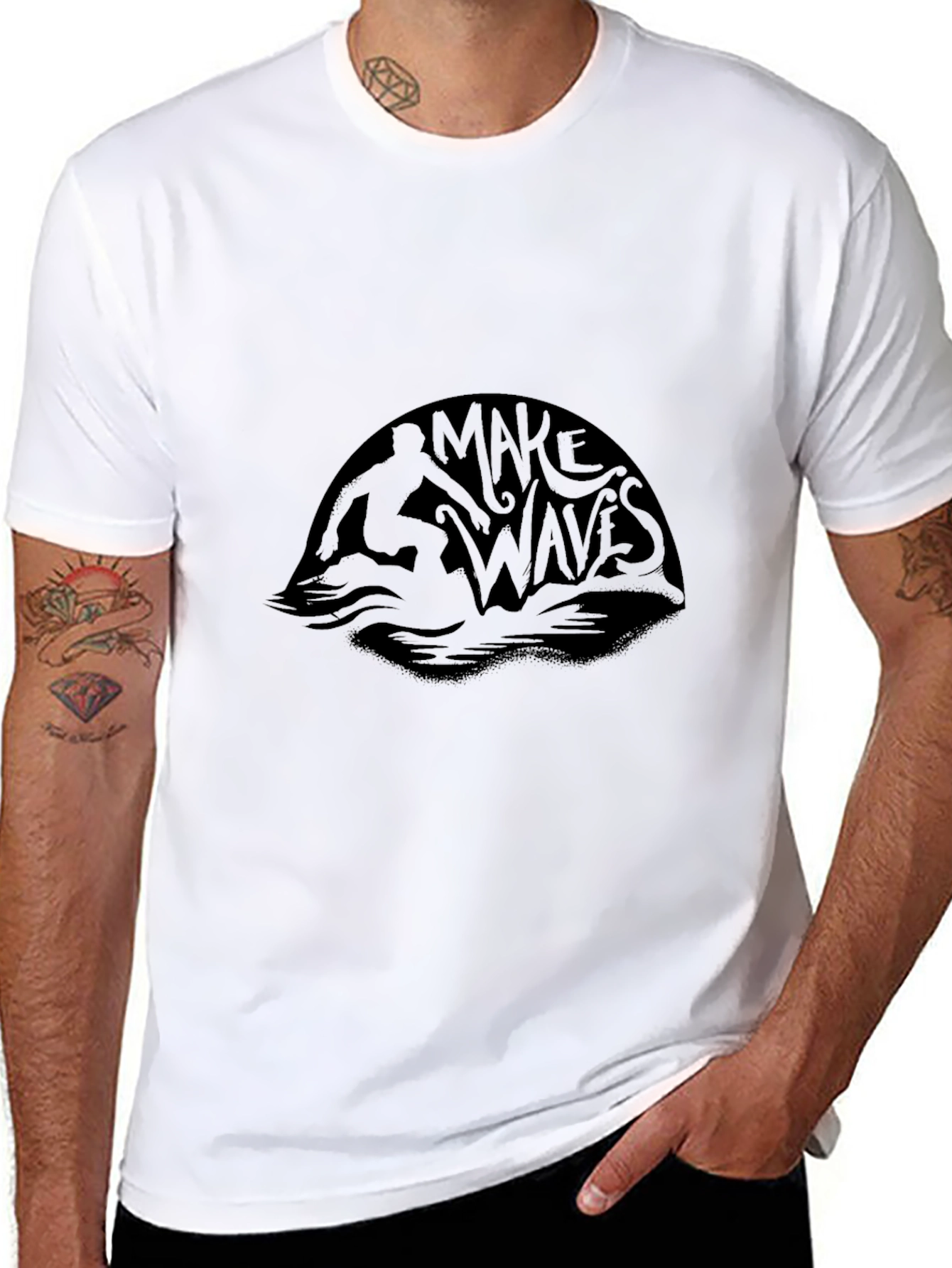 Make Waves Black Graphic Tee
