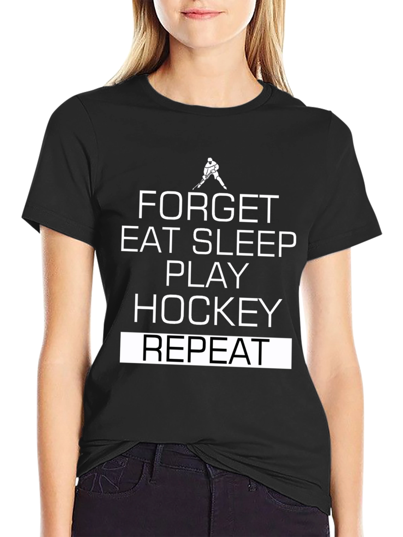Hockey Lifestyle T-Shirt: Eat Sleep Play Hockey Repeat