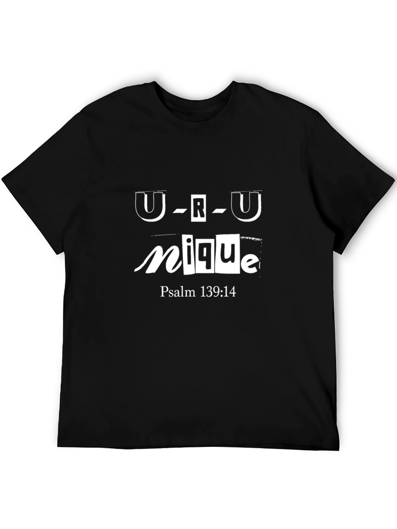 U-R-U nique Psalm 139:14 Black Graphic T-Shirt