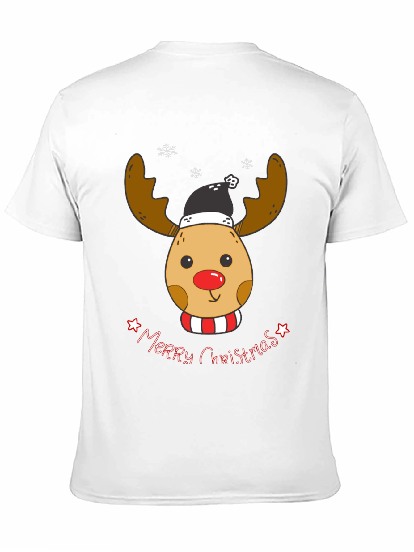 Festive Reindeer Merry Christmas Graphic T-Shirt
