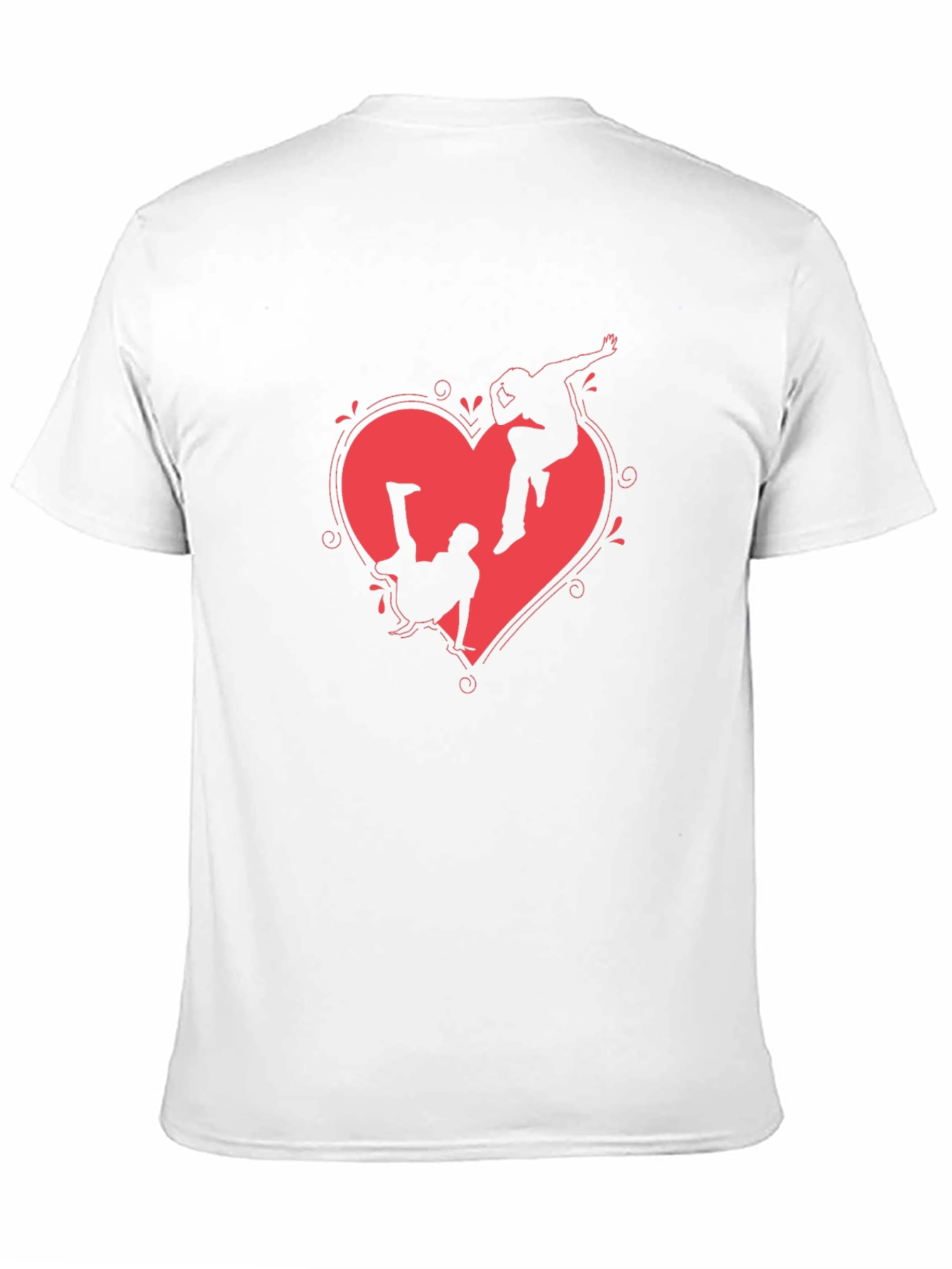 Heart Breakdance Graphic Tee - Black Crewneck T-Shirt