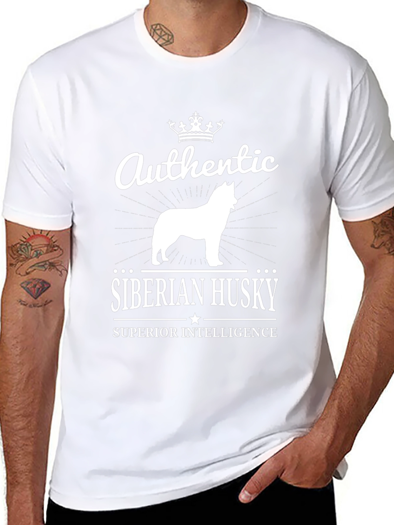 Authentic Siberian Husky Black T-Shirt