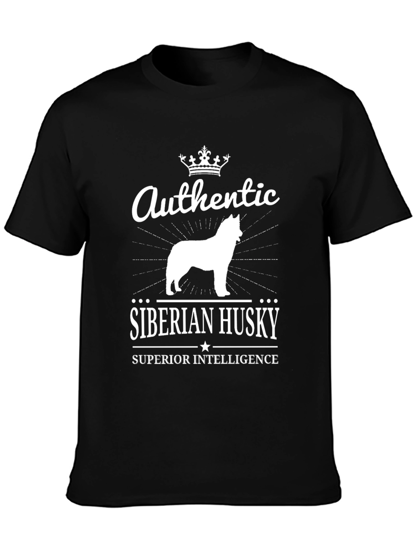 Authentic Siberian Husky Black T-Shirt