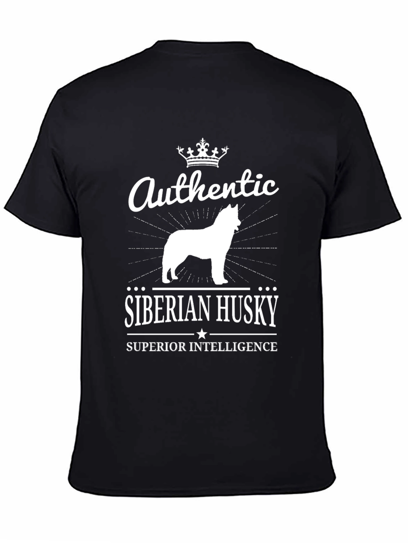 Authentic Siberian Husky Black T-Shirt