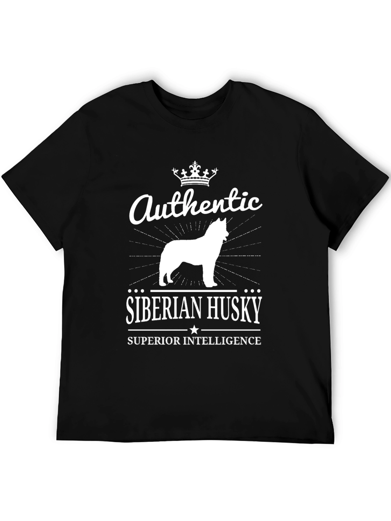 Authentic Siberian Husky Black T-Shirt