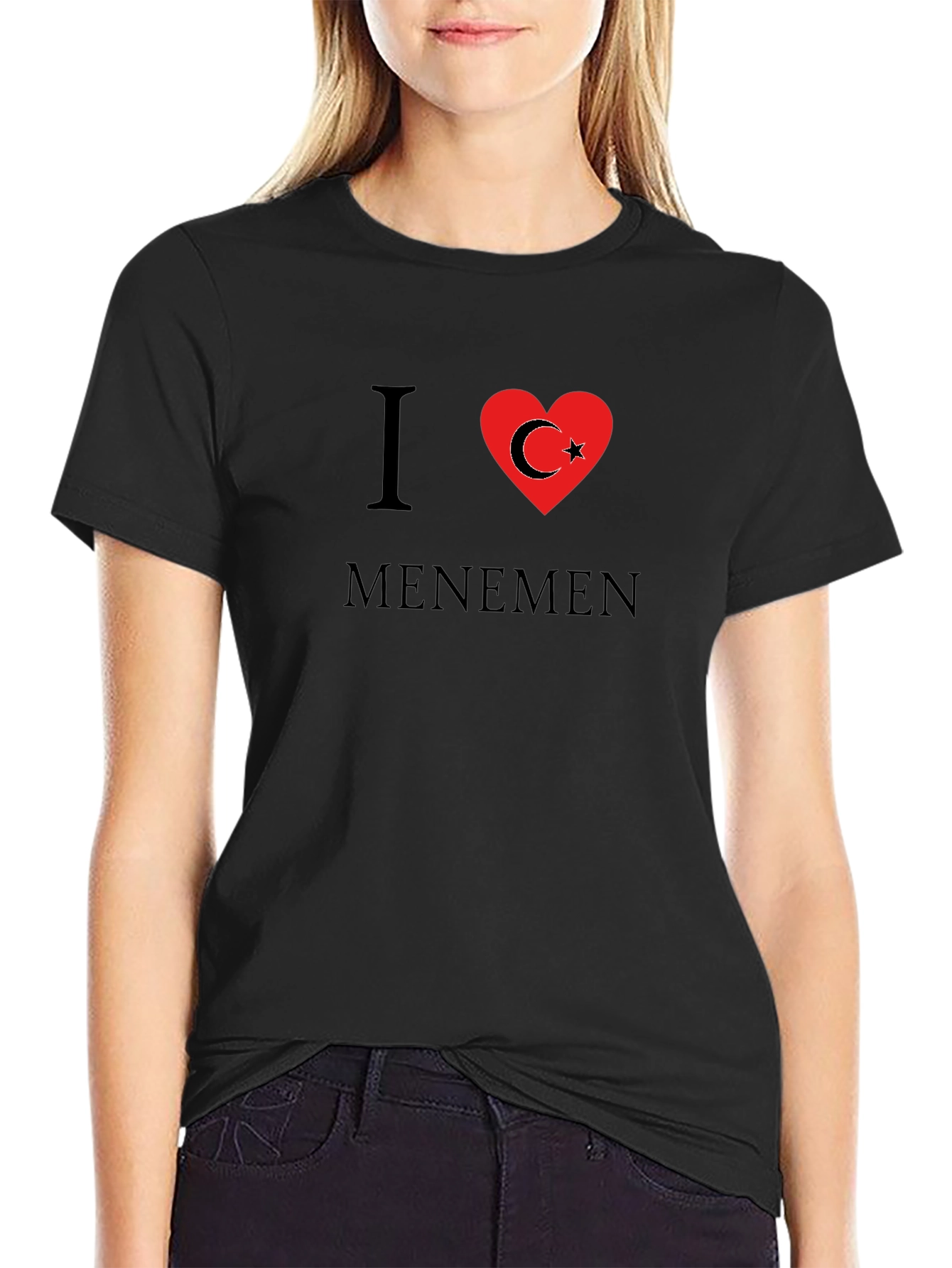 I Love Menemen T-Shirt - Turkish Flag Heart