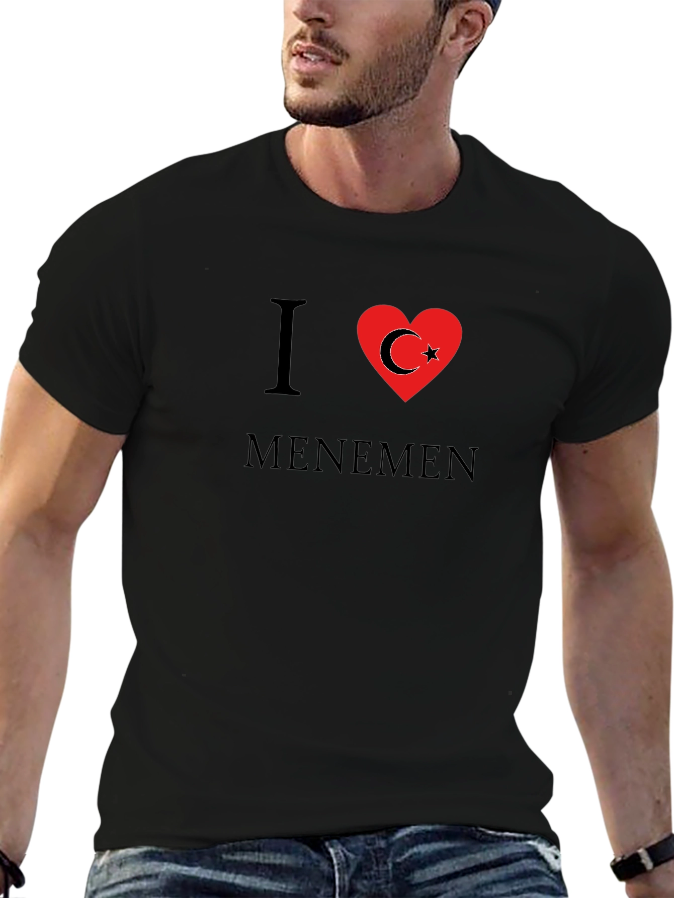 I Love Menemen T-Shirt - Turkish Flag Heart