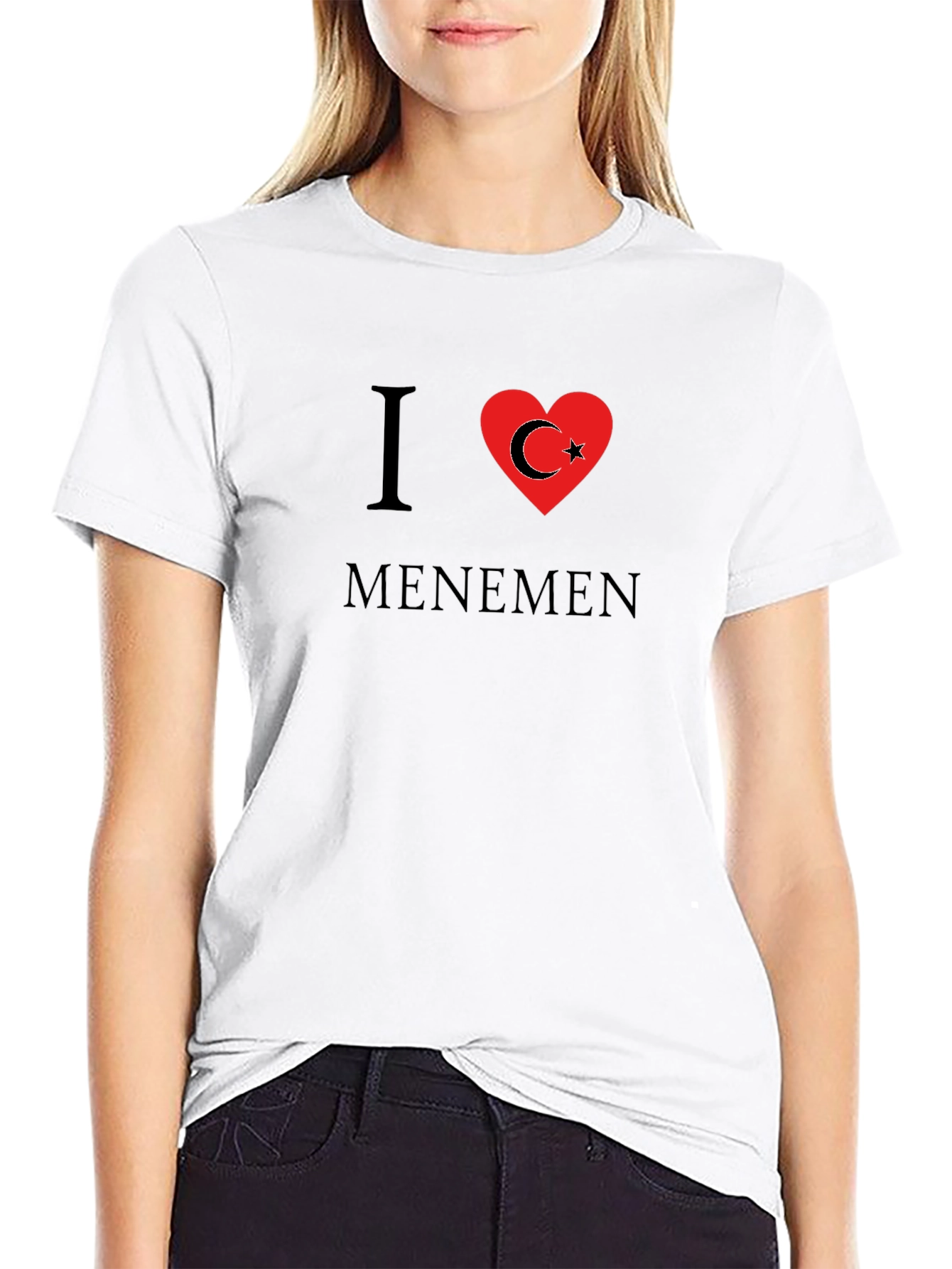 I Love Menemen T-Shirt - Turkish Flag Heart
