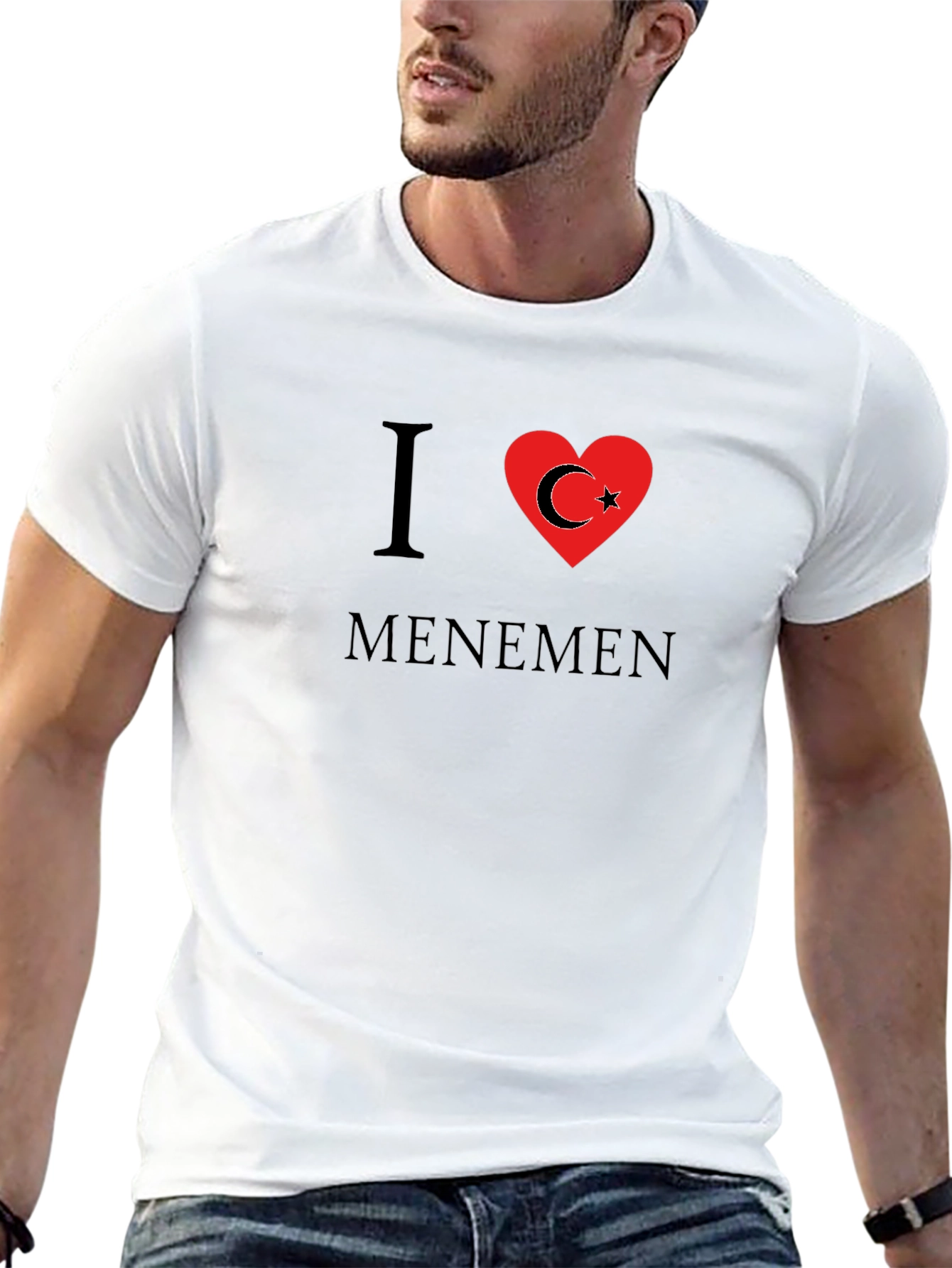 I Love Menemen T-Shirt - Turkish Flag Heart