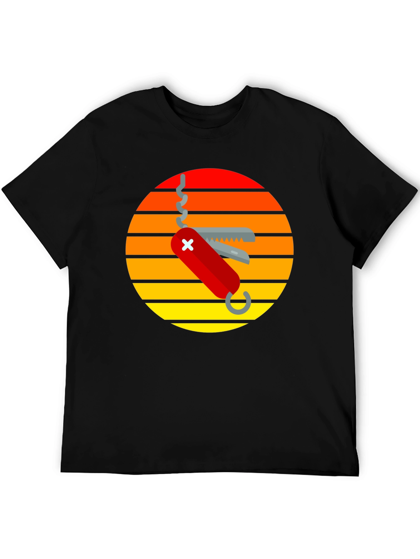 Swiss Army Knife Sunset Graphic T-Shirt