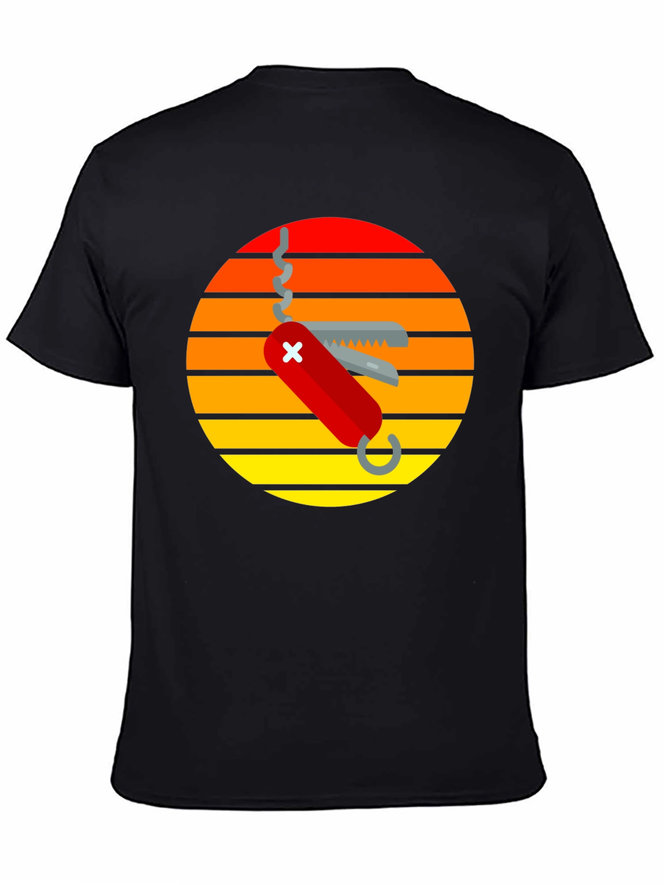Swiss Army Knife Sunset Graphic T-Shirt
