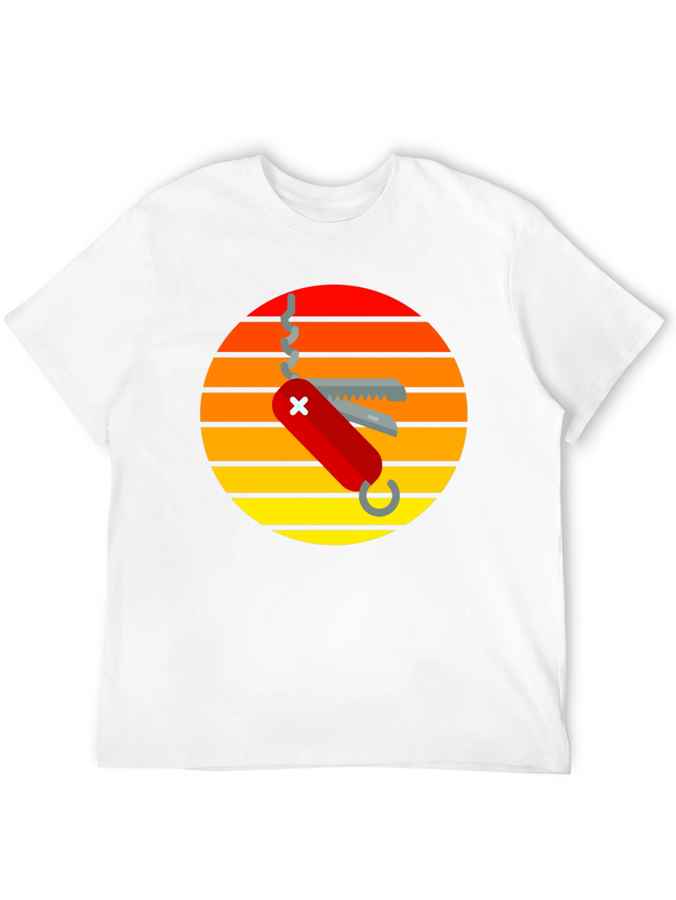 Swiss Army Knife Sunset Graphic T-Shirt