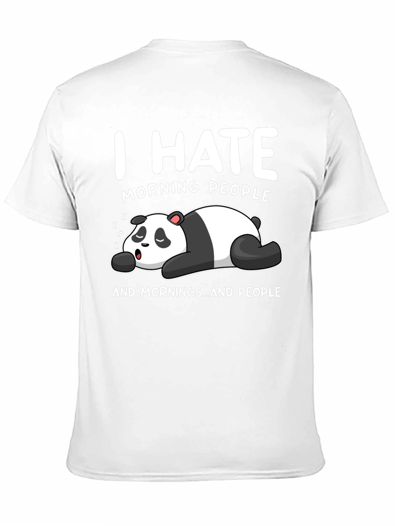 I Hate Morning People Panda Black T-Shirt