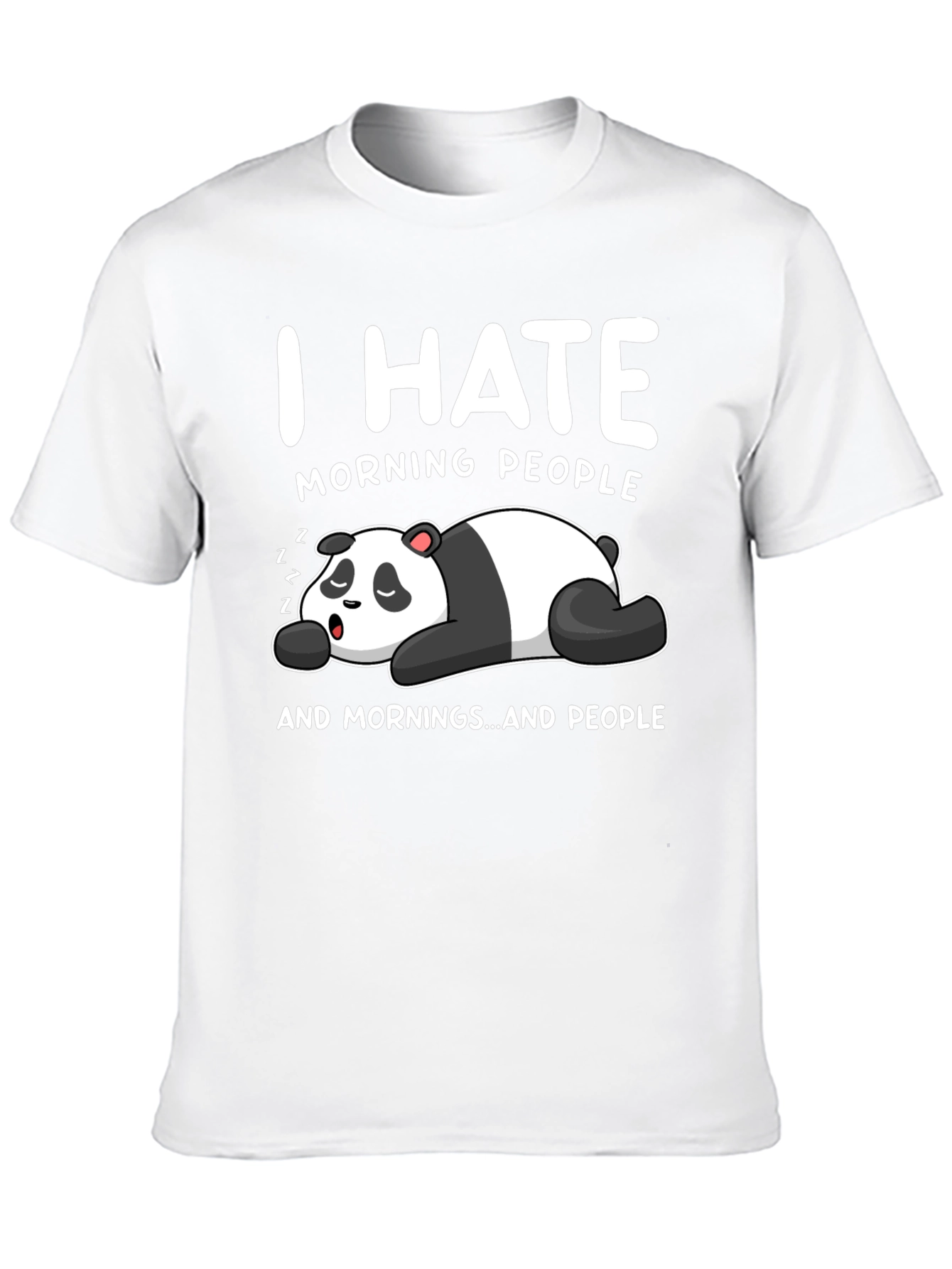 I Hate Morning People Panda Black T-Shirt