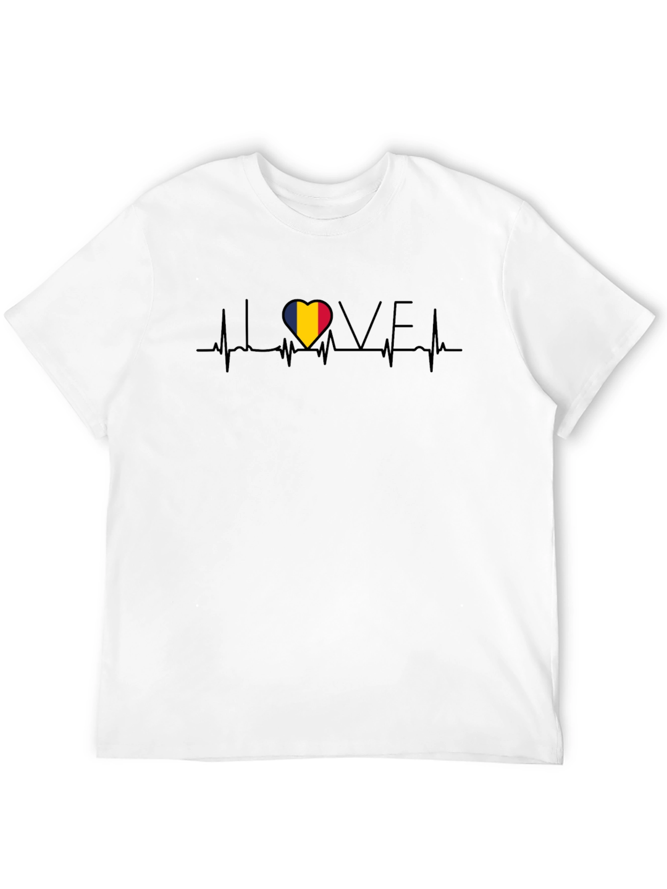 I Love Romania Heartbeat T-Shirt