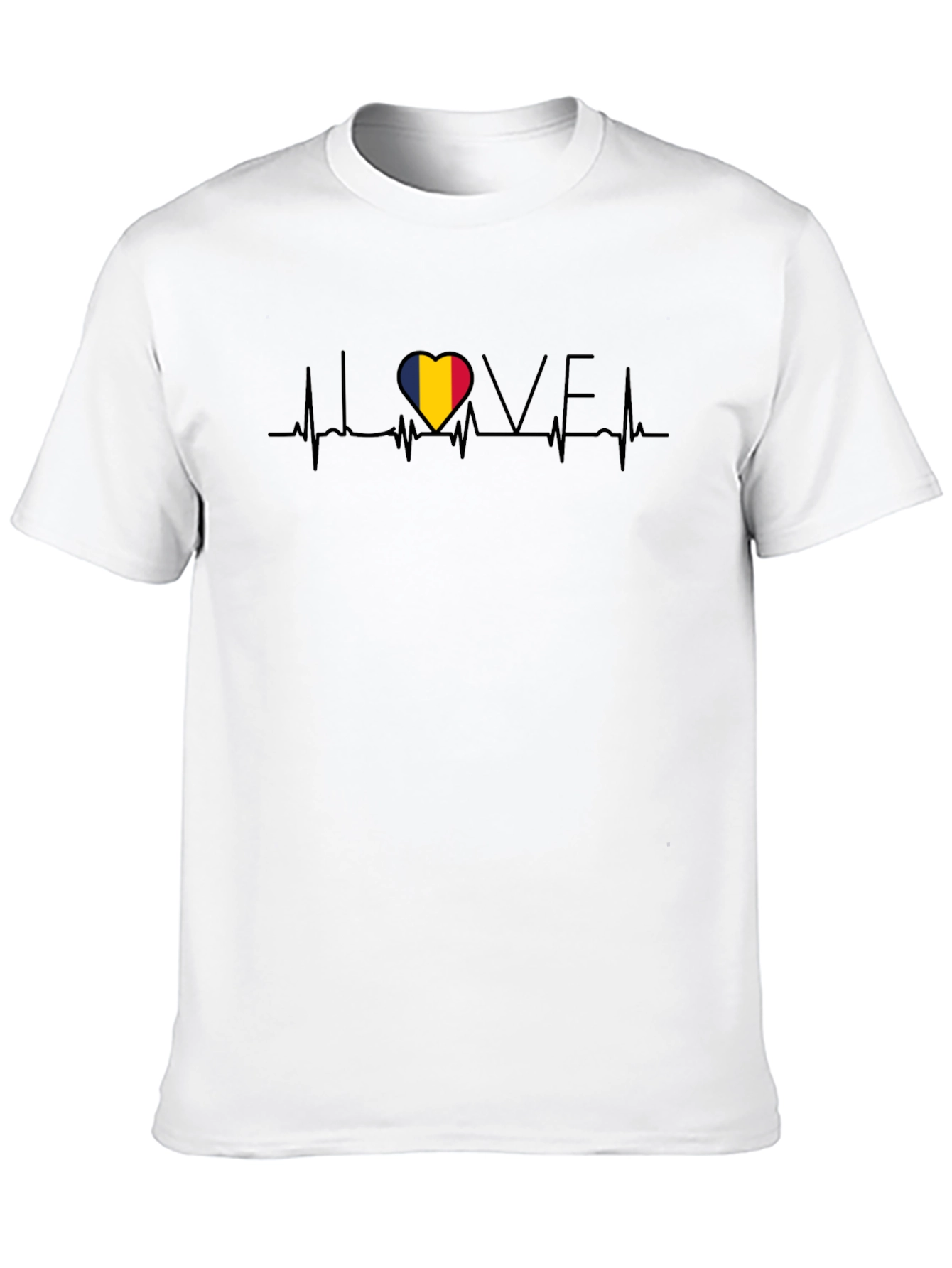 I Love Romania Heartbeat T-Shirt
