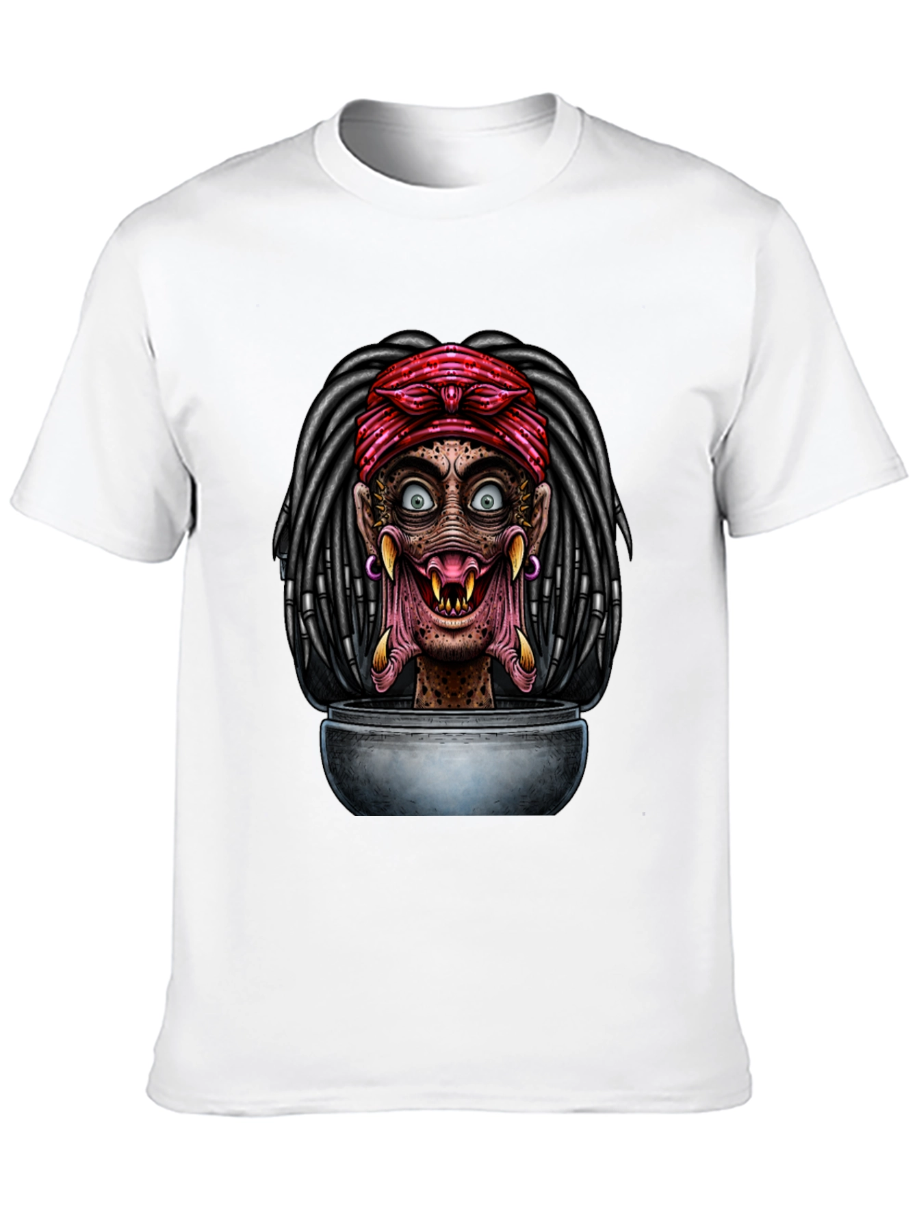 Creepy Head in Bowl Black Graphic Tee