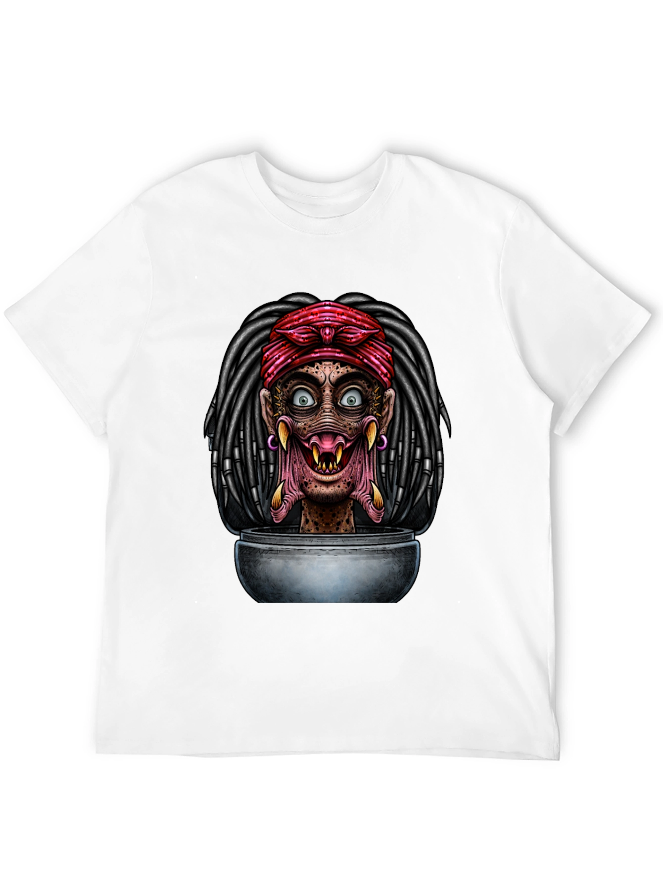Creepy Head in Bowl Black Graphic Tee