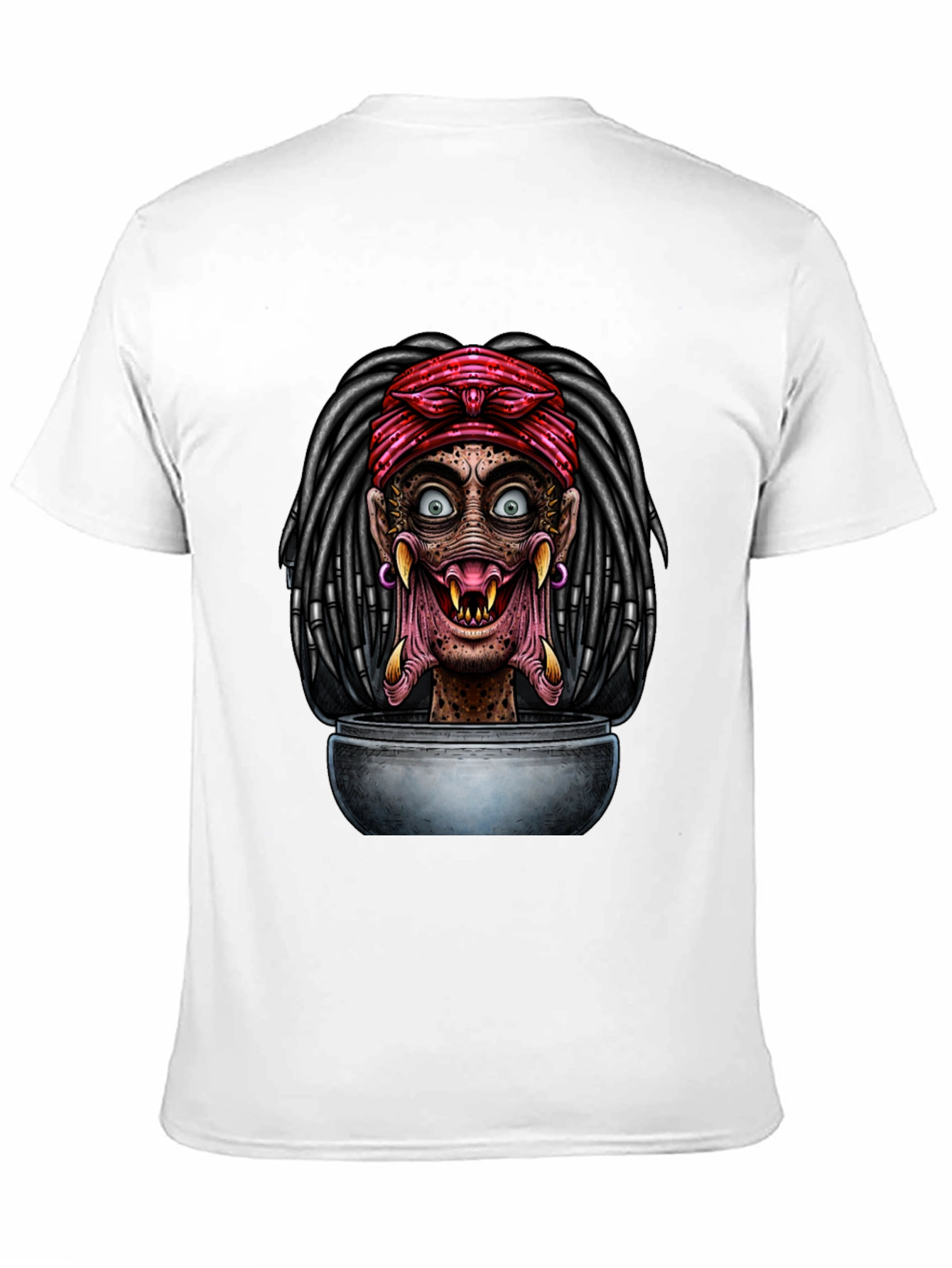 Creepy Head in Bowl Black Graphic Tee