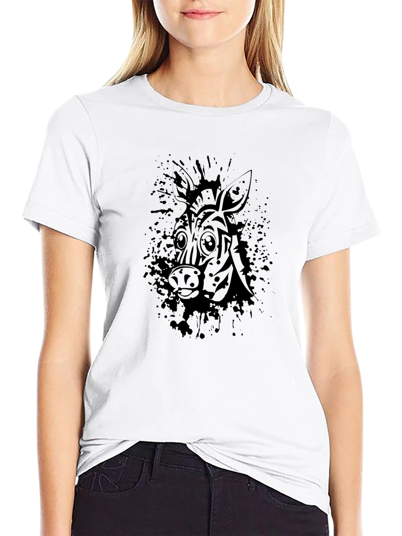 Zebra Graphic Black T-Shirt