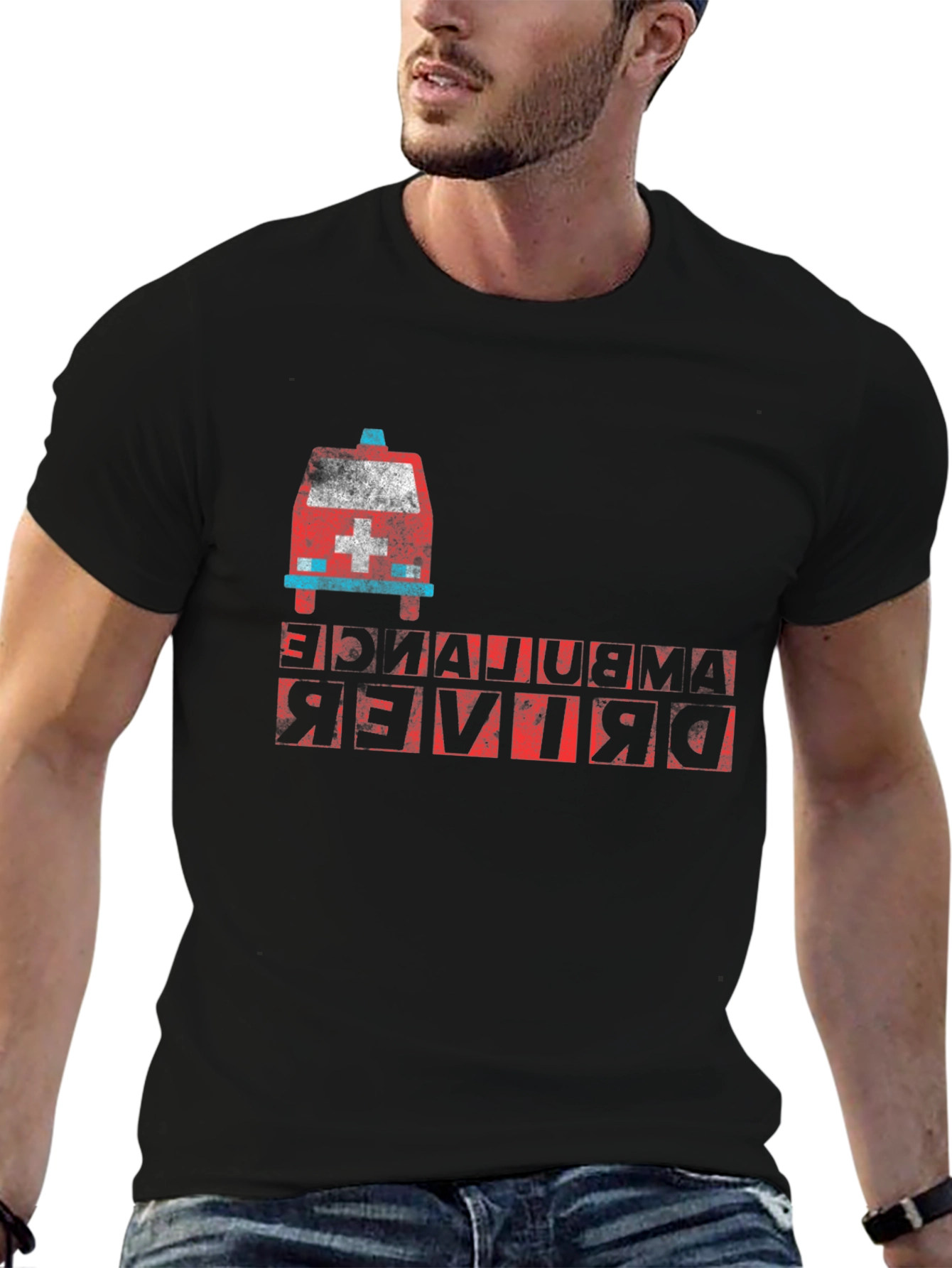 Ambulance Driver T-Shirt - Quirky Backwards Design